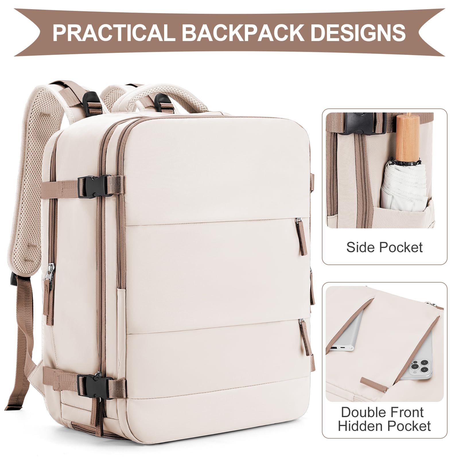 SZLX Zaino Ryanair 40x20x25 Donna Zaino da Viaggio Bagaglio a Mano 20L Uomo Borse da cabina 45x36x20 Easyjet Travel Backpack Adatto a laptop da 14 Pollici con scomparto per scarpe per Lavoro e Scuola