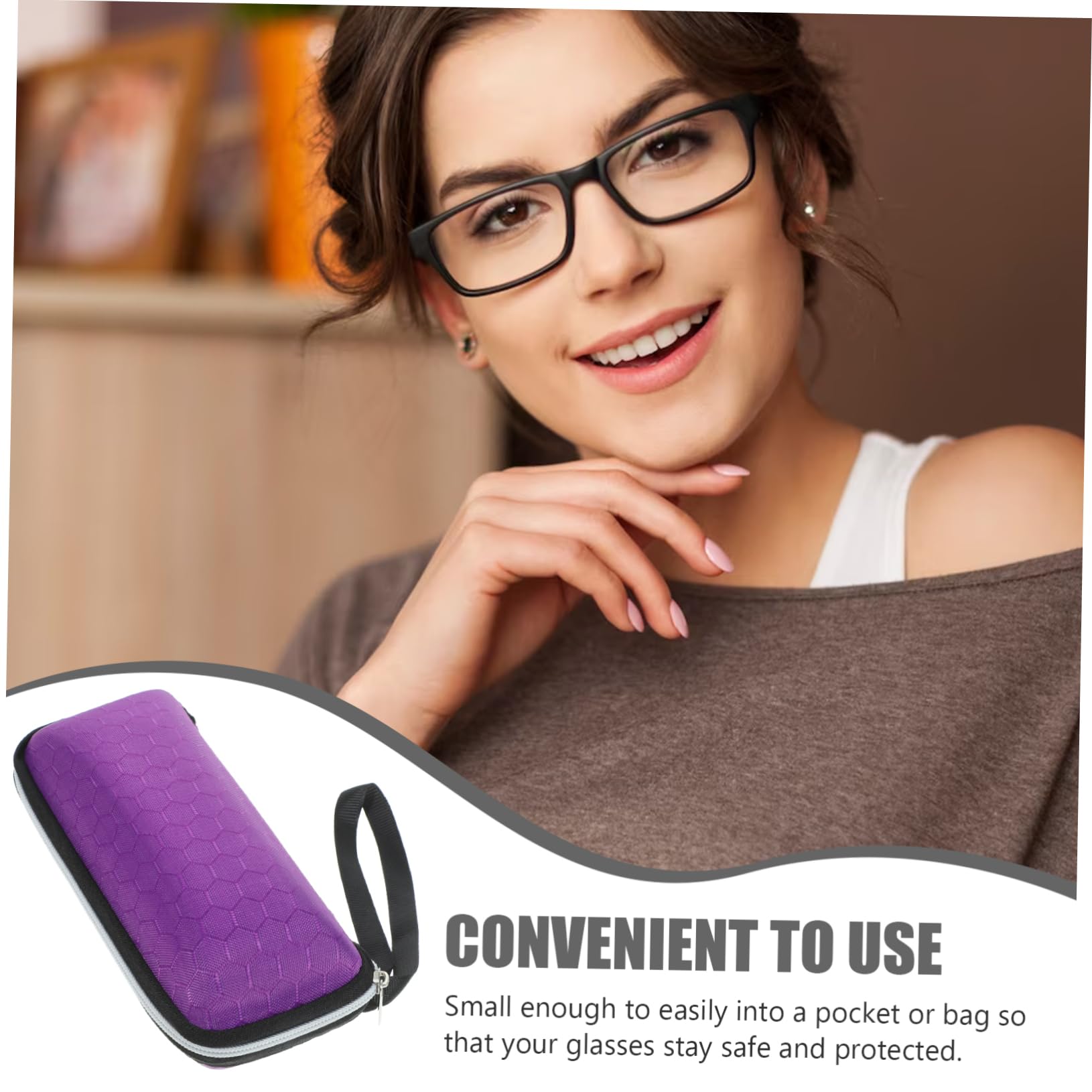 PACKOVE 1 Pc custodia per occhiali eva custodia rigida per occhiali custodia rigida impermeabile custodia per gli occhiali protettore degli occhiali cerniera Scatola Viola,porpora