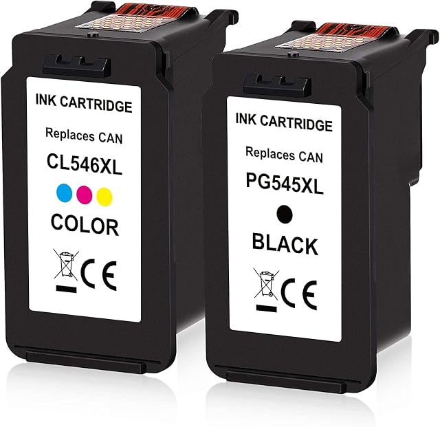 High Yield 545XL 546XL Compatible for Canon 545 546 Ink Cartridges Replace Use for Pixma TS3150 MG3050 TR4550 TS3350 MG2950 TR4551 TS3355 MG2550 TS3100 (1 Black, 1 Tri-Colour)