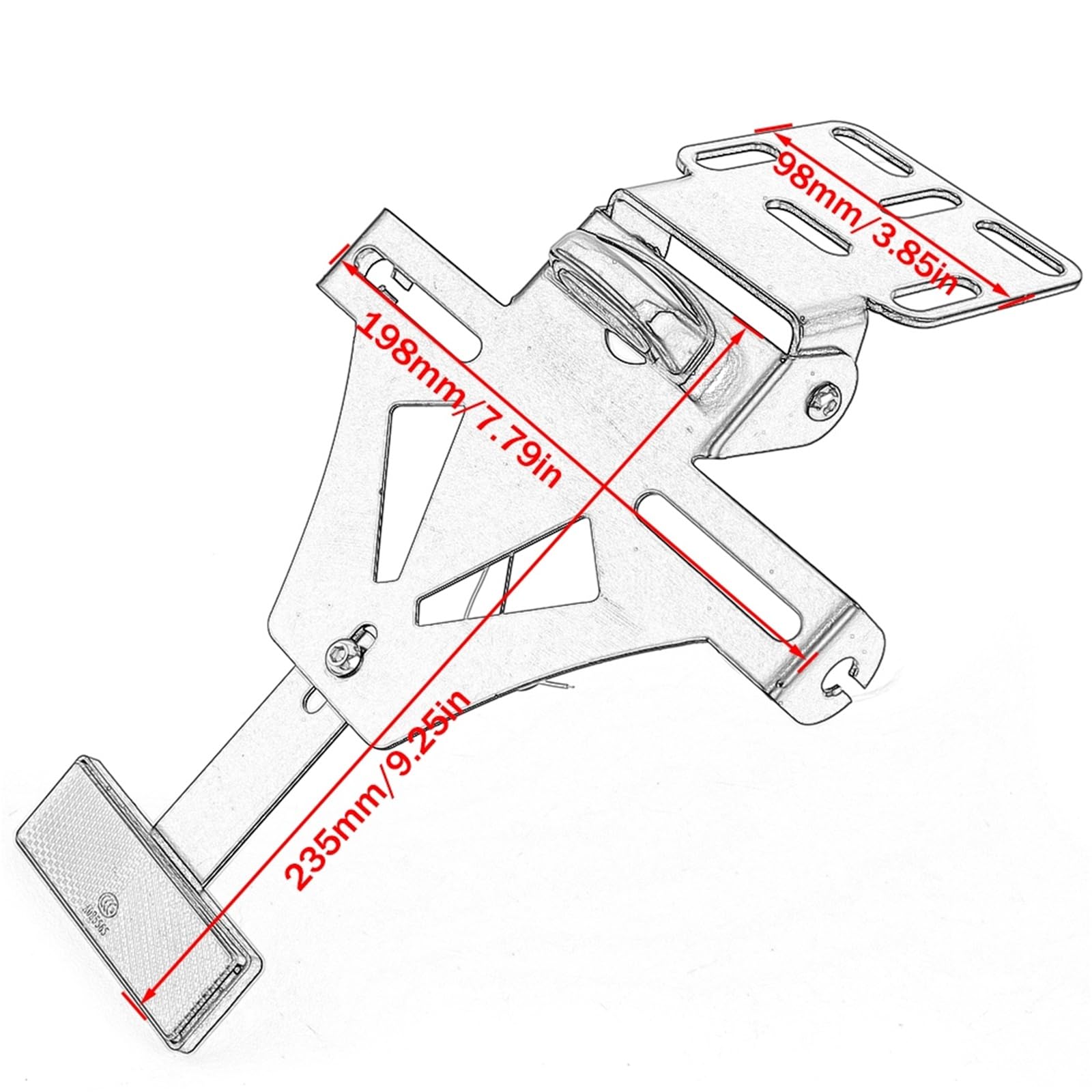 Soporte Ajustable para matrícula Compatible con Motorbike