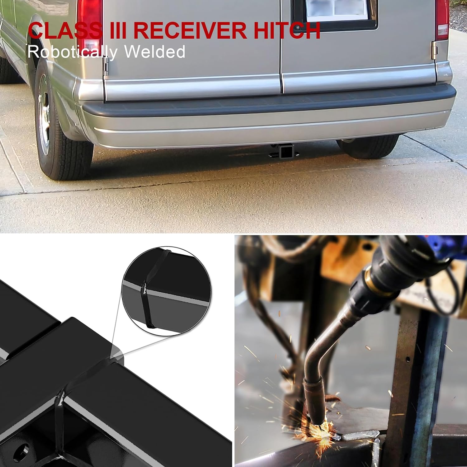 APS Rear Trailer Hitch, 2 inch Towing Hitch Receiver Class 3 Hitch Cover Included Compatible with Chevy Astro GMC Safari All 1985-2005