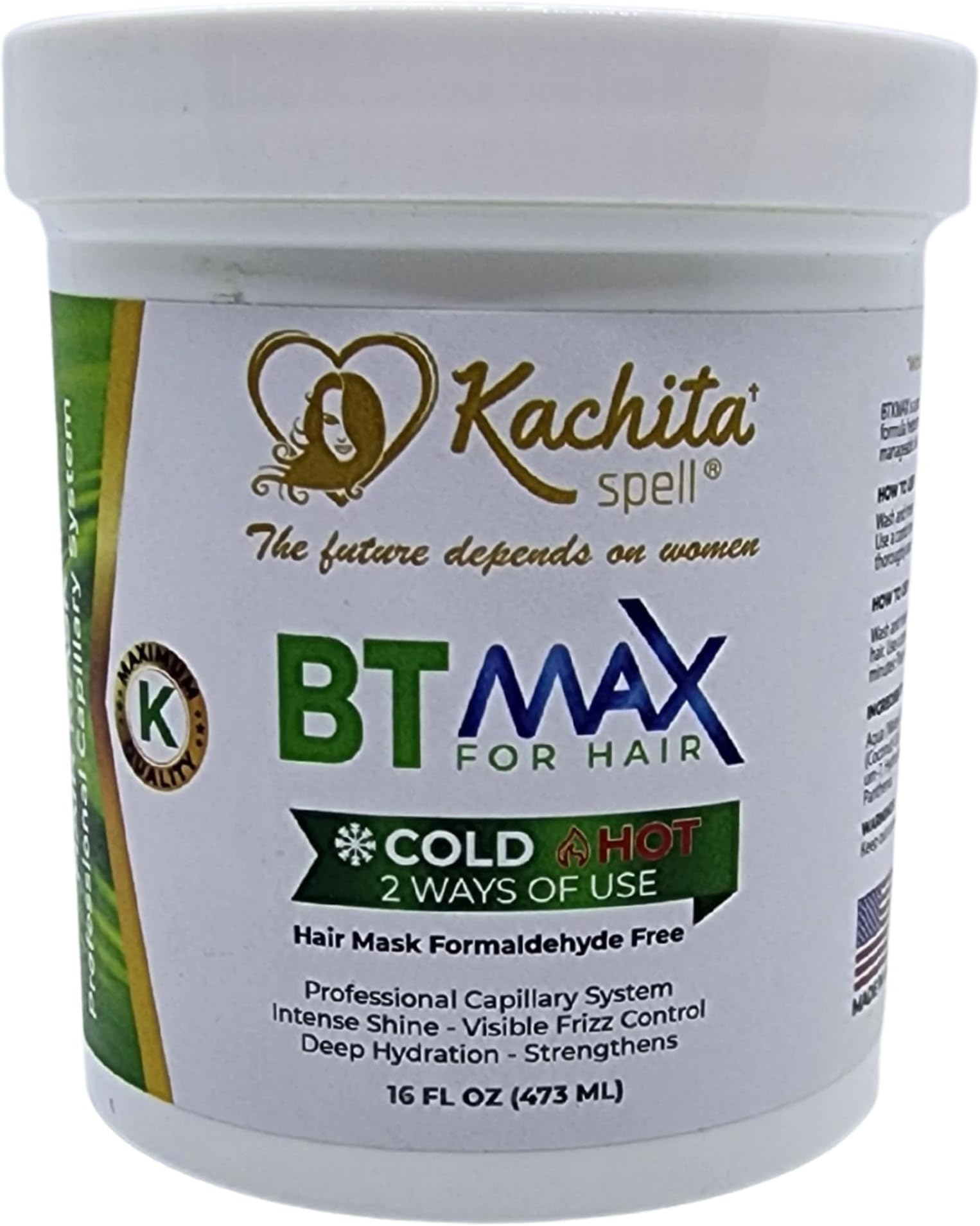 Hair Treatment 16oz BotoxMax Kachita Spell Capillary Rejuvenate dry/damaged hair, reduce frizz/porosity, deep hydration, nutrition, volume control hair smoothness Deep-Conditioning 0% Formaldehyde-free