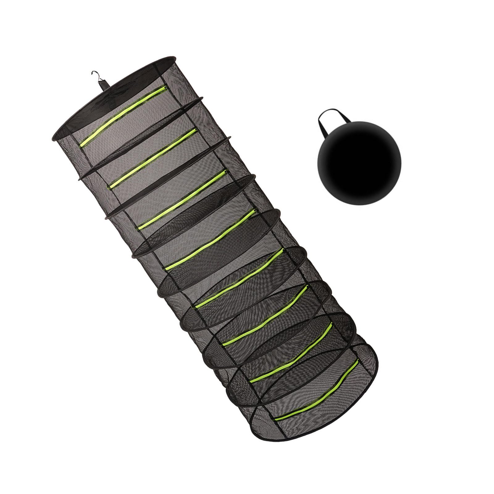 Organiseur pliable en maille ventilée avec crochet de suspension en nylon antirouille pour le camping, la maison, solution de rangement pliable