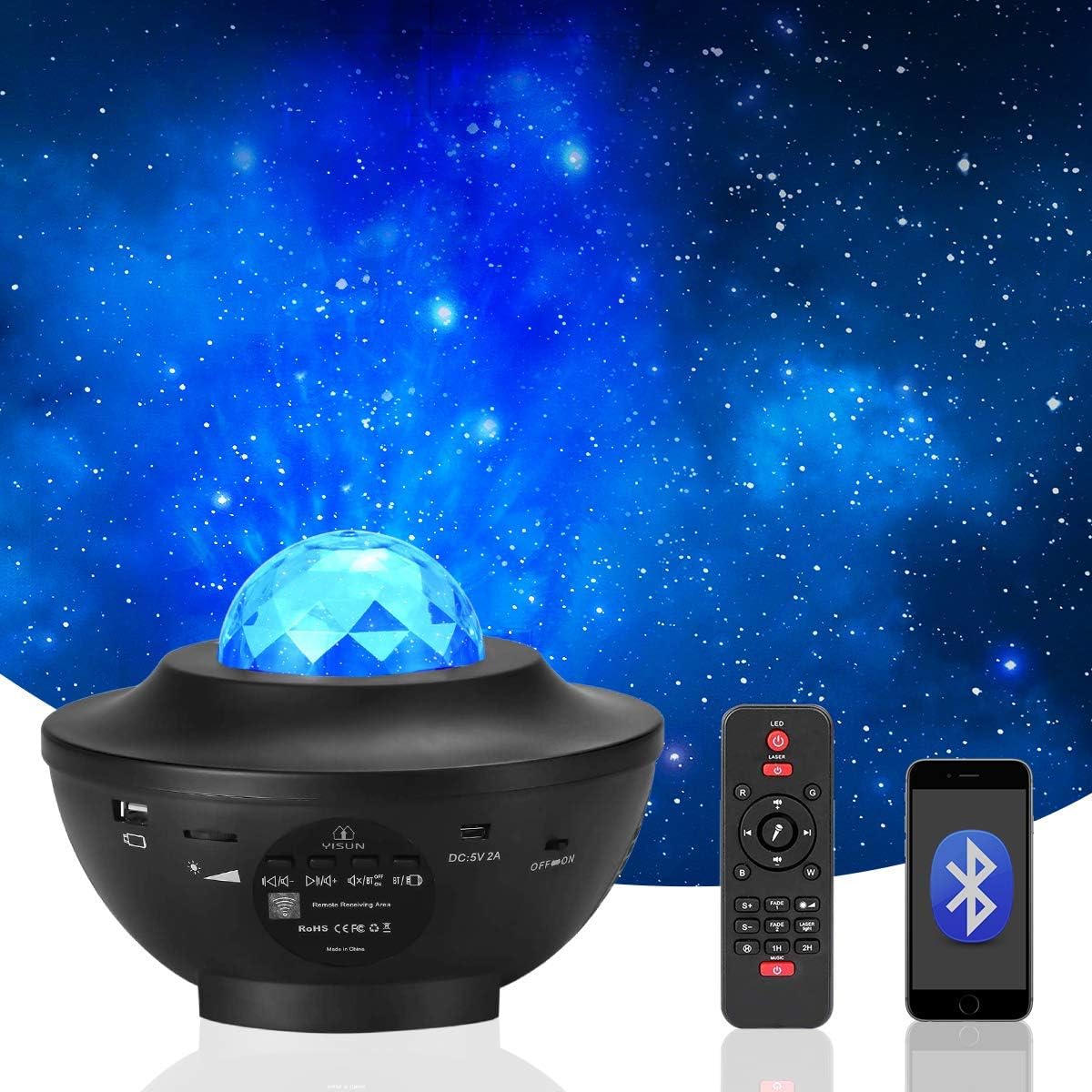 proiettore di luce con lettore musicale