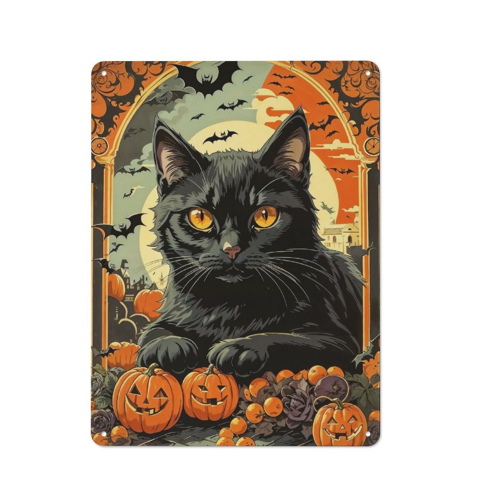 Junmoney Bewitched By Midnight Retro Tin Wall Plaque 40X30cm For Dining Room Or Kitchen, For Home Decor Collectors