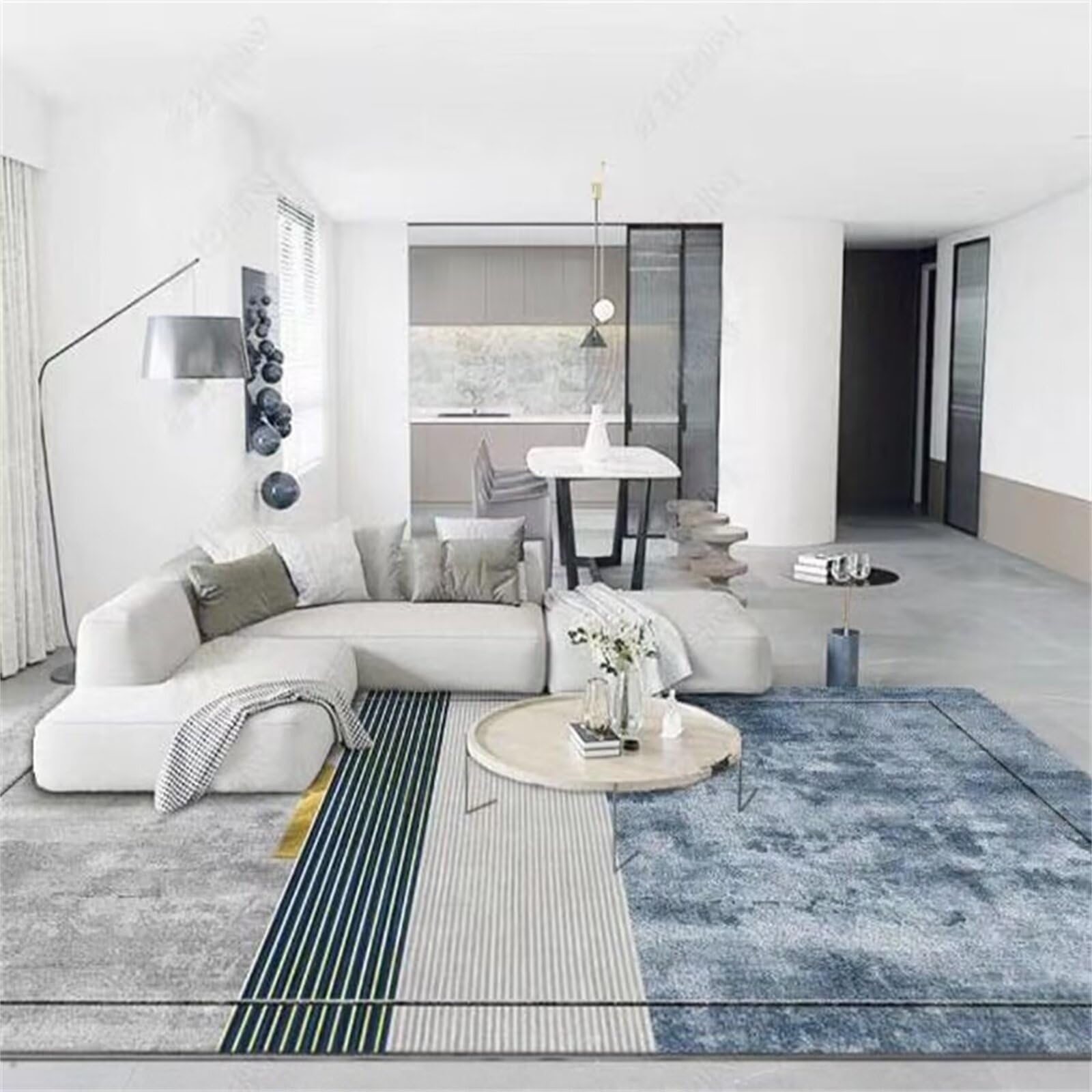 AU-SHTANG rugs for living room sale Alfombra azul, sofá suave, mesa de centro, alfombra resistente al desgasteliving room carpets,azul,180x240cm