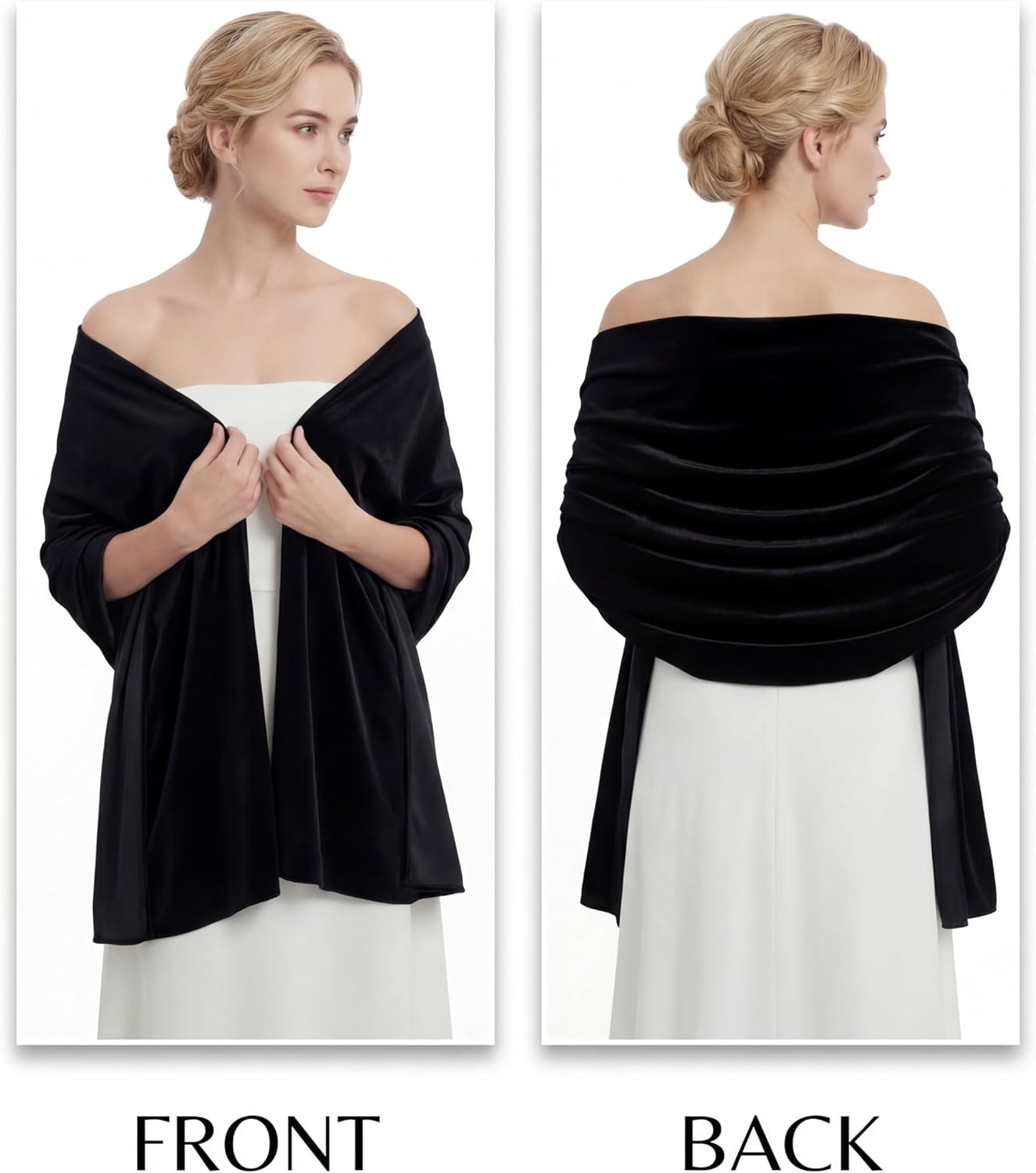 Geyoga Women Velvet Scarfs Shawls and Wraps for Evening Dresses Wedding Bridal Scarves Formal Cover up Dress Accessories - Image 3