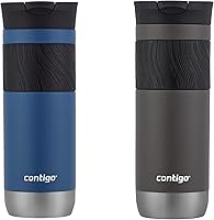Contigo Byron 20oz Leak-Proof Vacuum-Insulated Stainless Steel Travel Mug 2-Pack - Keeps Hot 7Hrs/Cold 18Hrs, BPA-Free, Sake & Blue Corn
