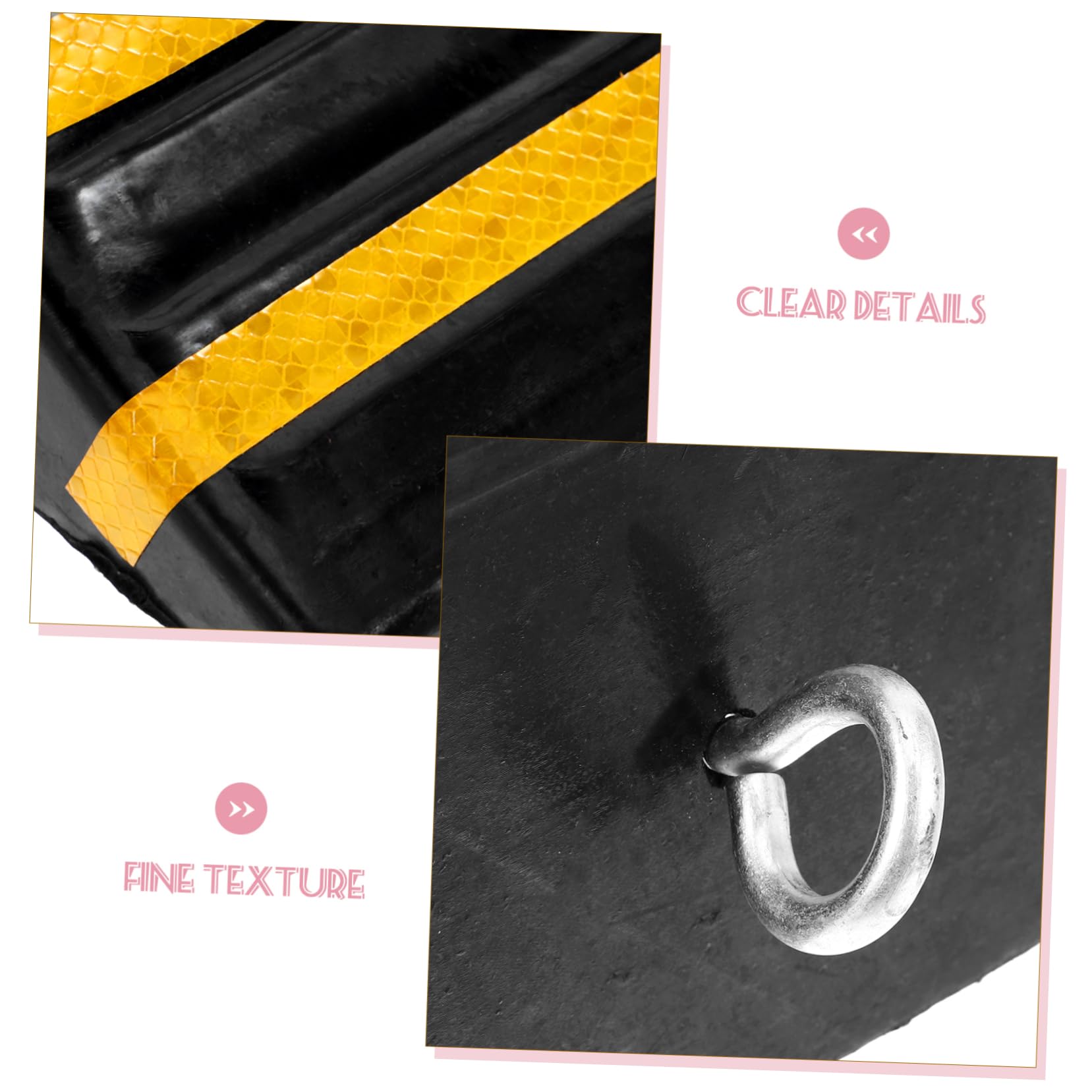 ABOOFAN Tragbarer Gummi Radkeil 170x150x110mm mit Eisenring Fahrzeugunterlegkeil für Auto Motorrad LKW Rutschfester Reifenstopper Sicherheitskeil