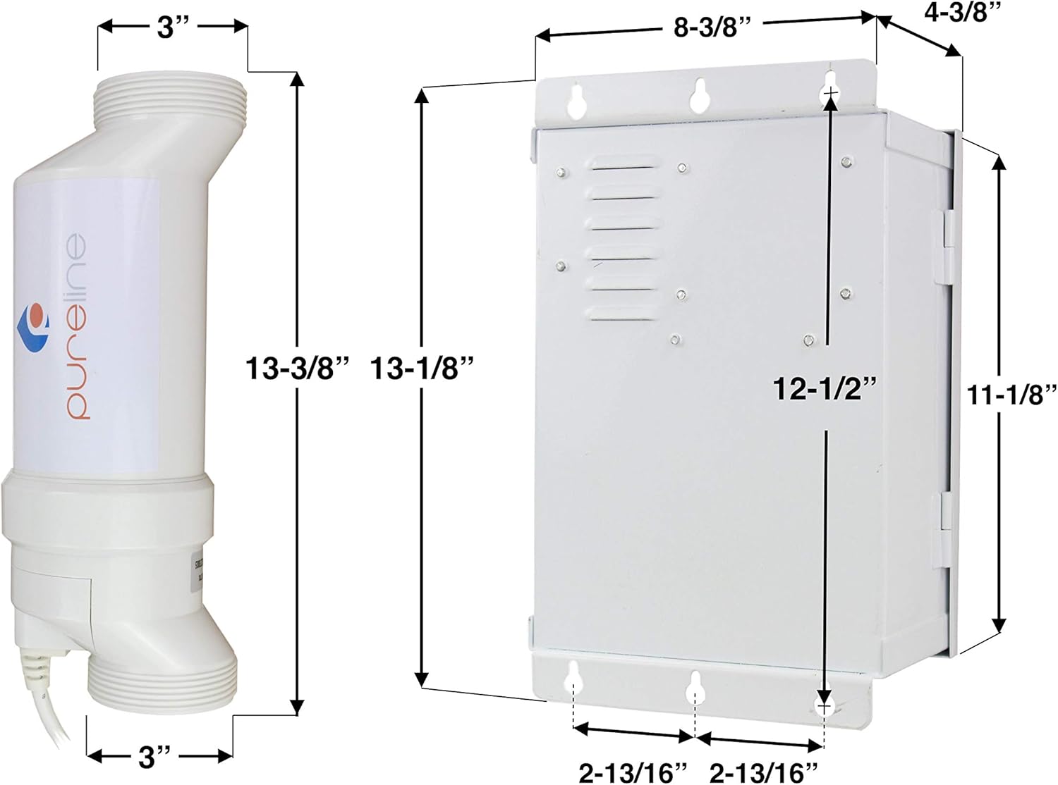 Pureline Crystal Pure Salt System, PL7700, Universal Pool Salt Chlorination System, Includes Control Panel, Salt Cell, 40,000 Gallon