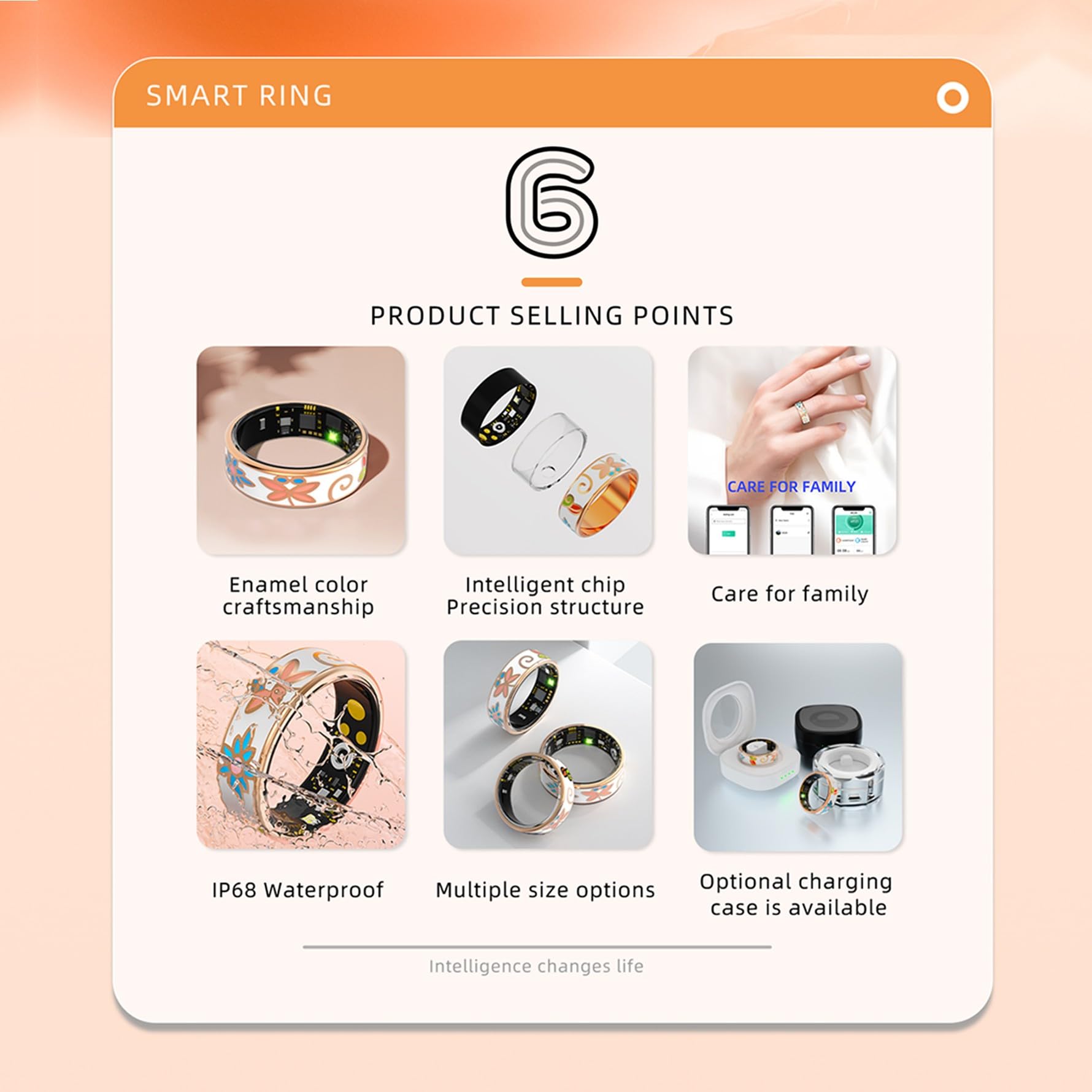 Anillo inteligente para mujeres y hombres, rastreador de fitness con frecuencia cardíaca, oxígeno en sangre, presión arterial, monitoreo del sueño, contador de pasos, impermeable IP68 para