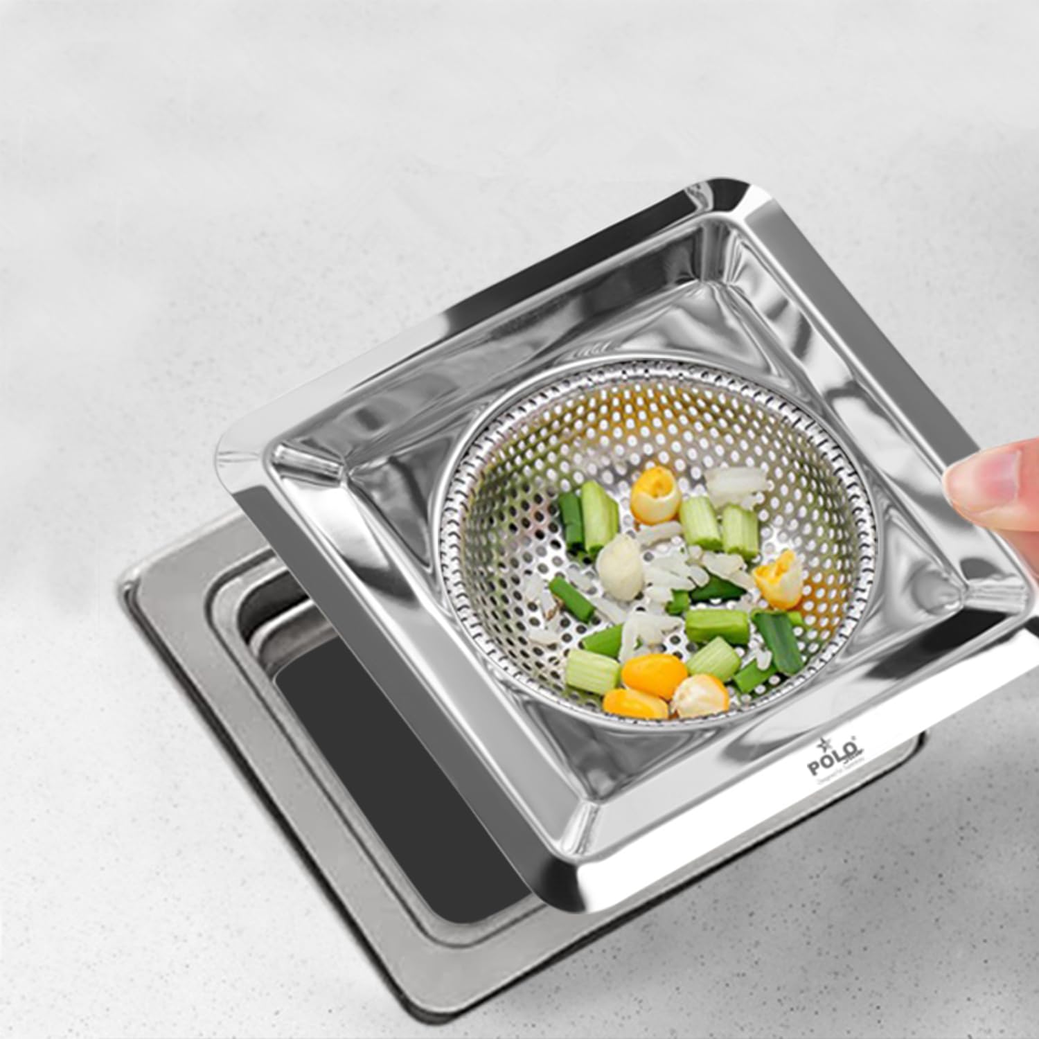 Polo Star Sink Strainer Kitchen and Bathroom Drain Cover, with Fine Mesh Design, Square Shape, SS Basket Filter Stopper Drainer Stainless Steel, Debris Vegetable Hair Filter, Pack of 1 (B0D4CXXBFJ) Amazon Price History, Amazon Price Tracker