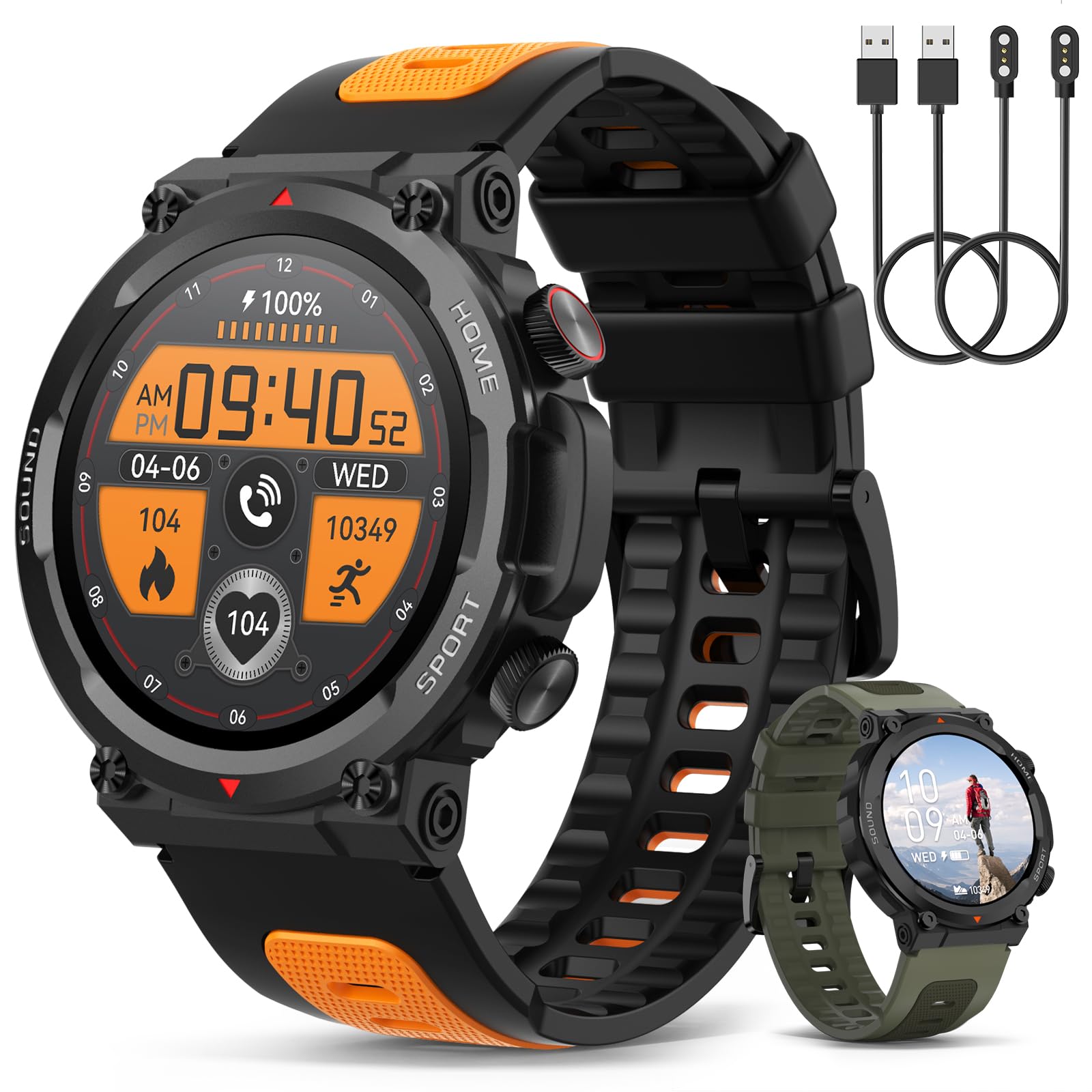IYAQILEHE Relojes Inteligentes Hombre, 1.39" Smartwatch Hombre Llamadas [Realizar/Recibir/Rechazar] 100+ Modos Deportivos /Presión Arterial/SpO2/Monitor de Sueño/iOS Android