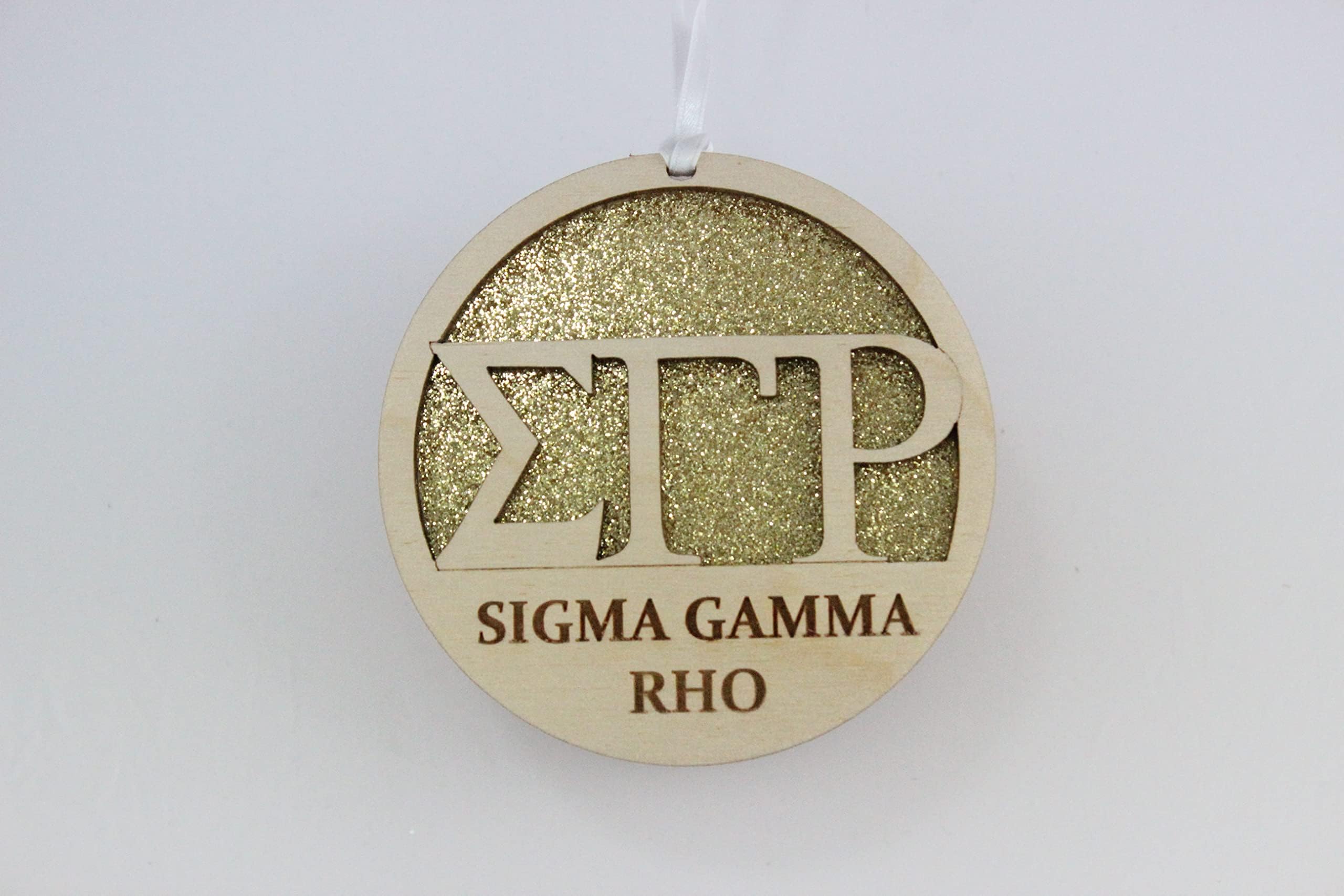Sorority ShopSorority Shop Sigma Gamma Rho Ornament - Laser Carved Greek Letter Wood Ornament - 3" Round
