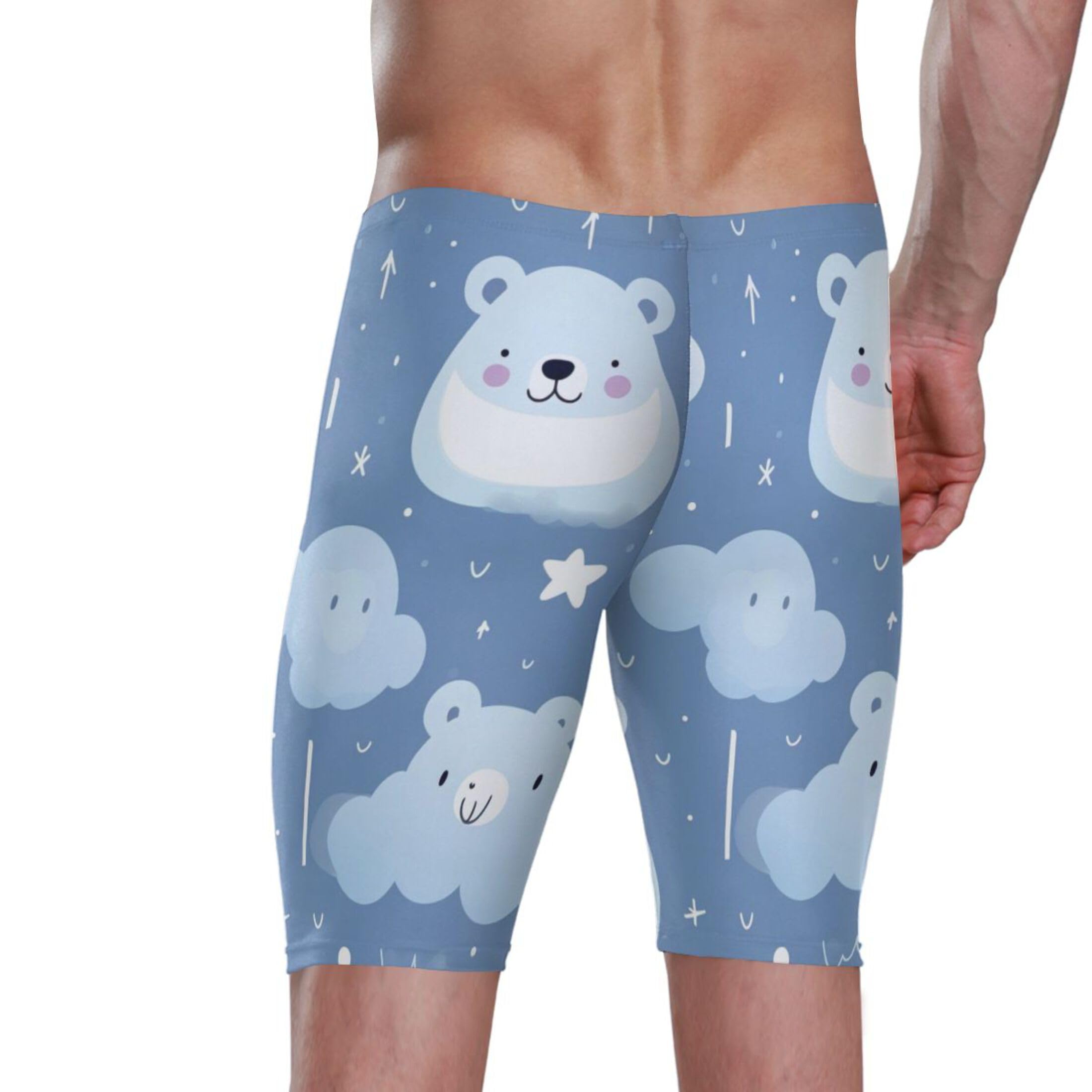 Cute Bear Animal Mens Swim Jammers Swimsuit XL B0400781