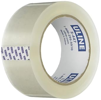Uline Thick Packing Tape, 3.5 mil Thick, 2" x 55 Yd, Crystal Clear, 3 Rolls