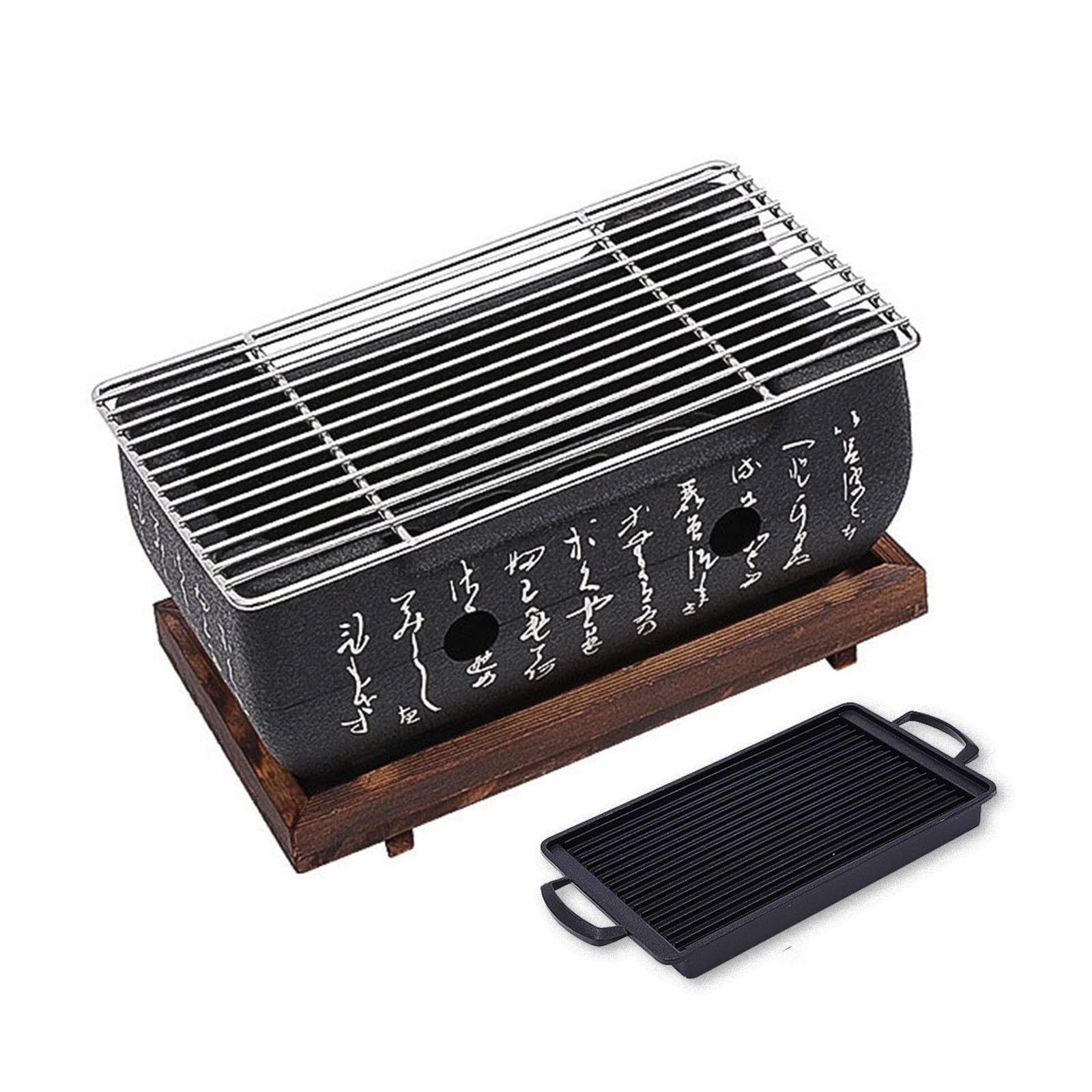 Griglia Giapponese con fornello Portatile a Carbone per Cucinare, fornello da Campeggio per Interni, Accessori per Barbecue Domestici, per grigliate in Famiglia all'aperto (13x24x12 cm/5,2x1