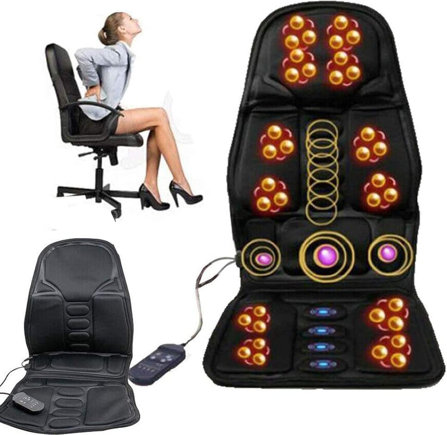 Amazoncom Massage Seat Cushion Electric Back Massager With Heat