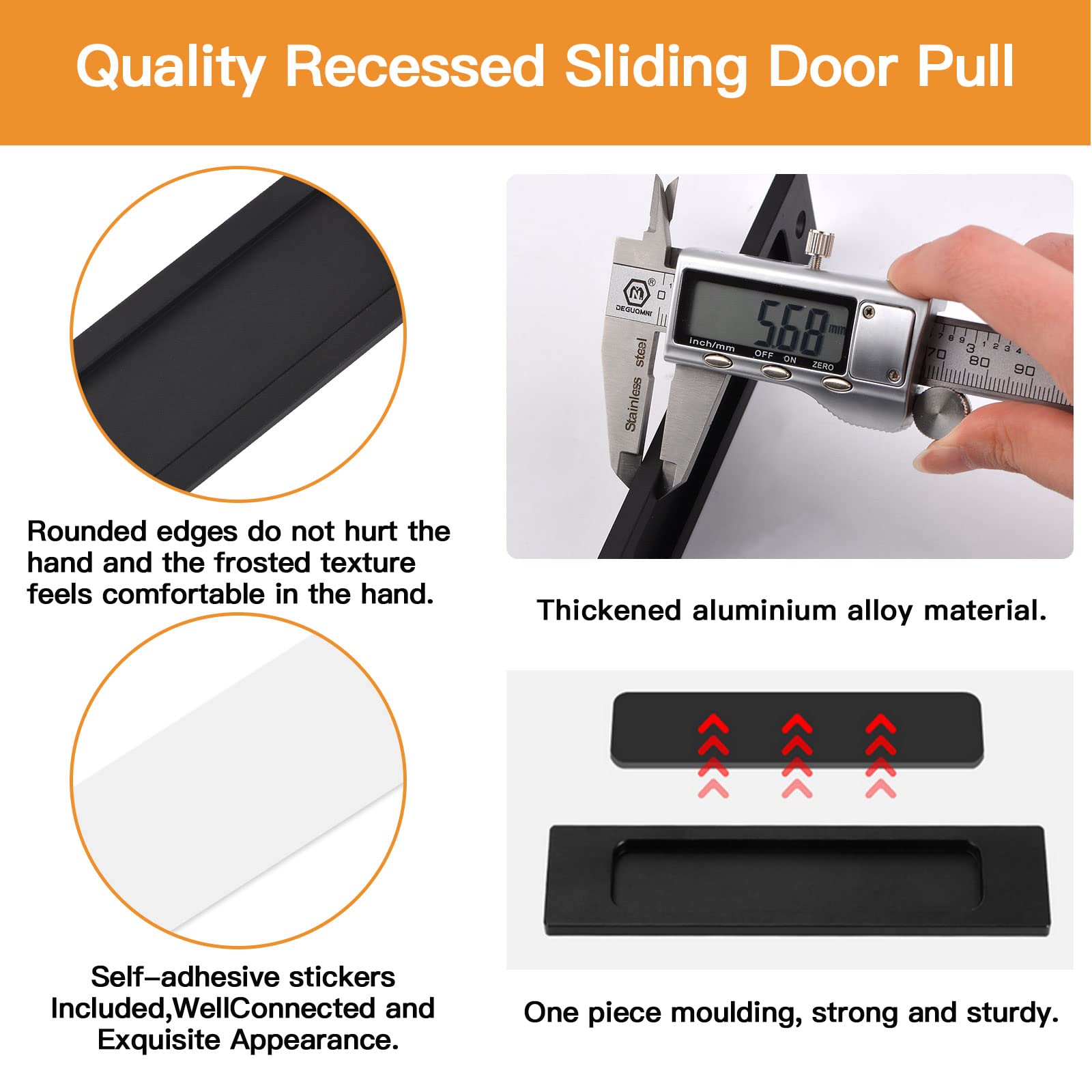 MOROBOR Self-Stick Rectangular Sliding Door Pulls - Image 4