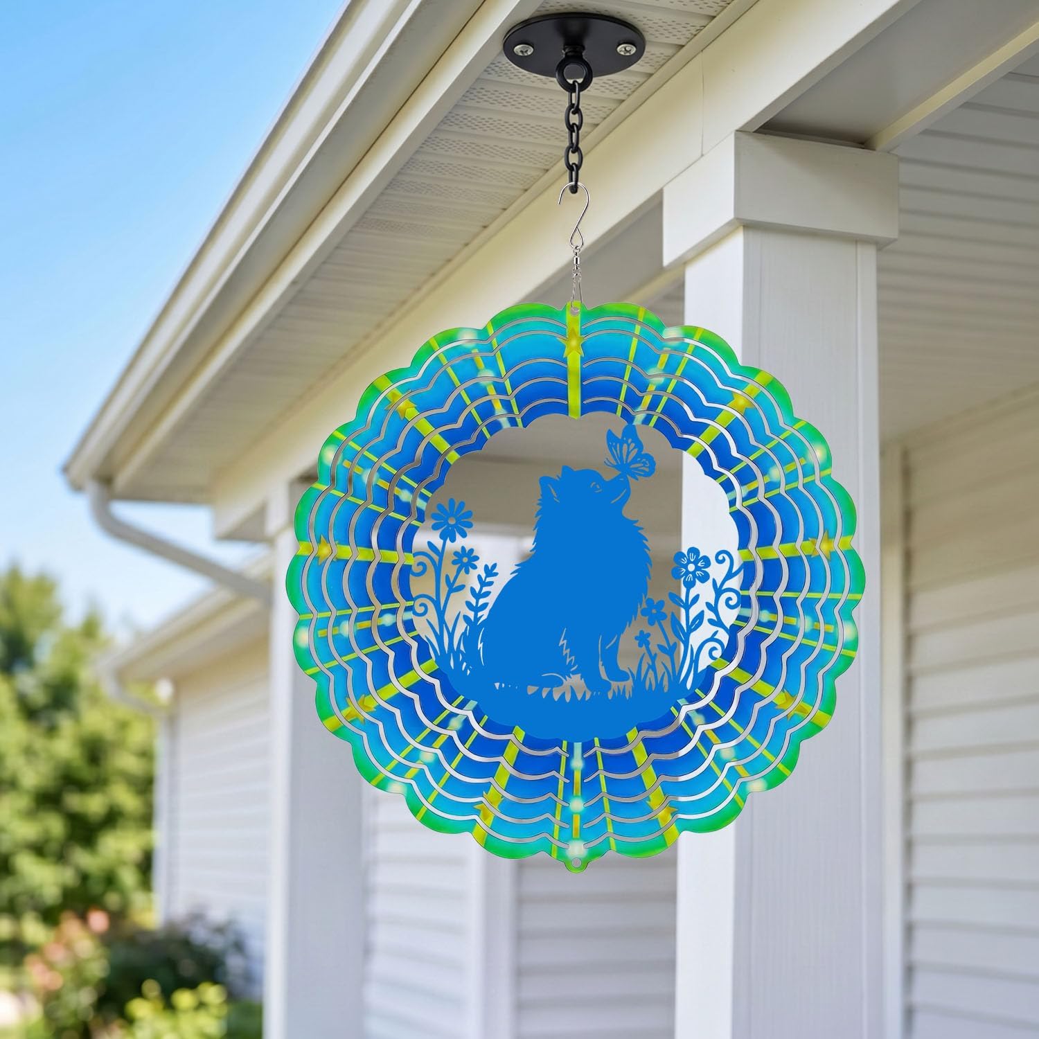 Pomeranian Wind Spinners for Dog Lover, Decorative Garden Wind Catchers