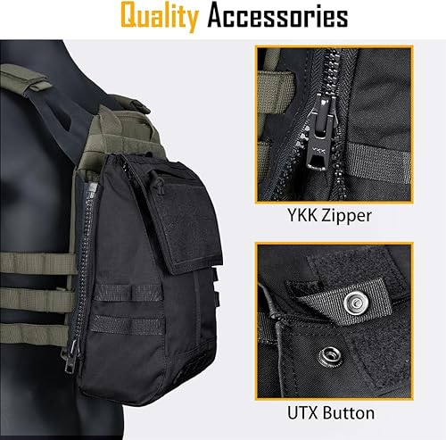 Miniatura 4 de IDOGEAR Táctica Zip-on panel bolsa militar mochila chaleco accesorio bolsa para CPC AVS JPC2.0