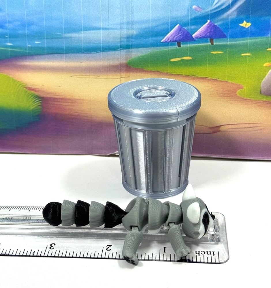 Amazon.com: Articulated Racoon with Trash Can, 3D Printed Gray Amazon.com: Articulated Racoon with Trash Can, 3D Printed Gray