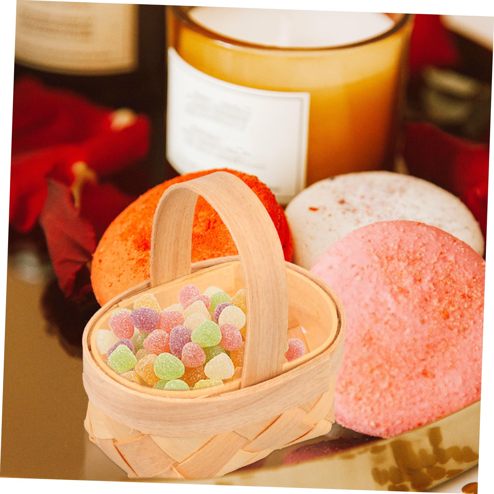 Mini Panier 4 Pièces Petits Paniers En Bois Paniers à Bonbons Paniers De Rangement De Bonbons Mini Paniers 86251447