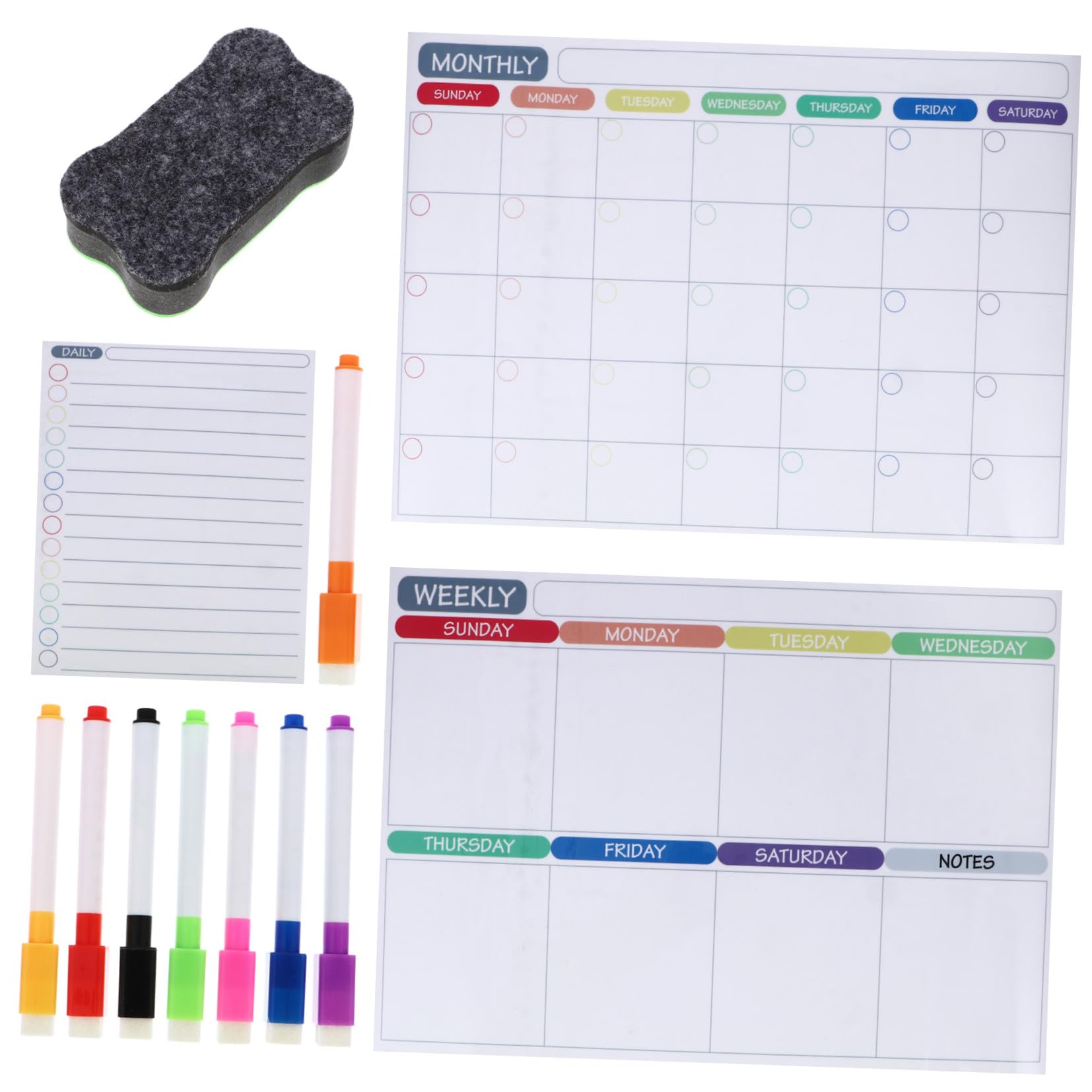 Operitacx 12piezas Calendario Magnético para Nevera Unidades Pizarra Notas Semanales Planificador Semanal Magnetico Calendario Borrable Uso Diario Cocina