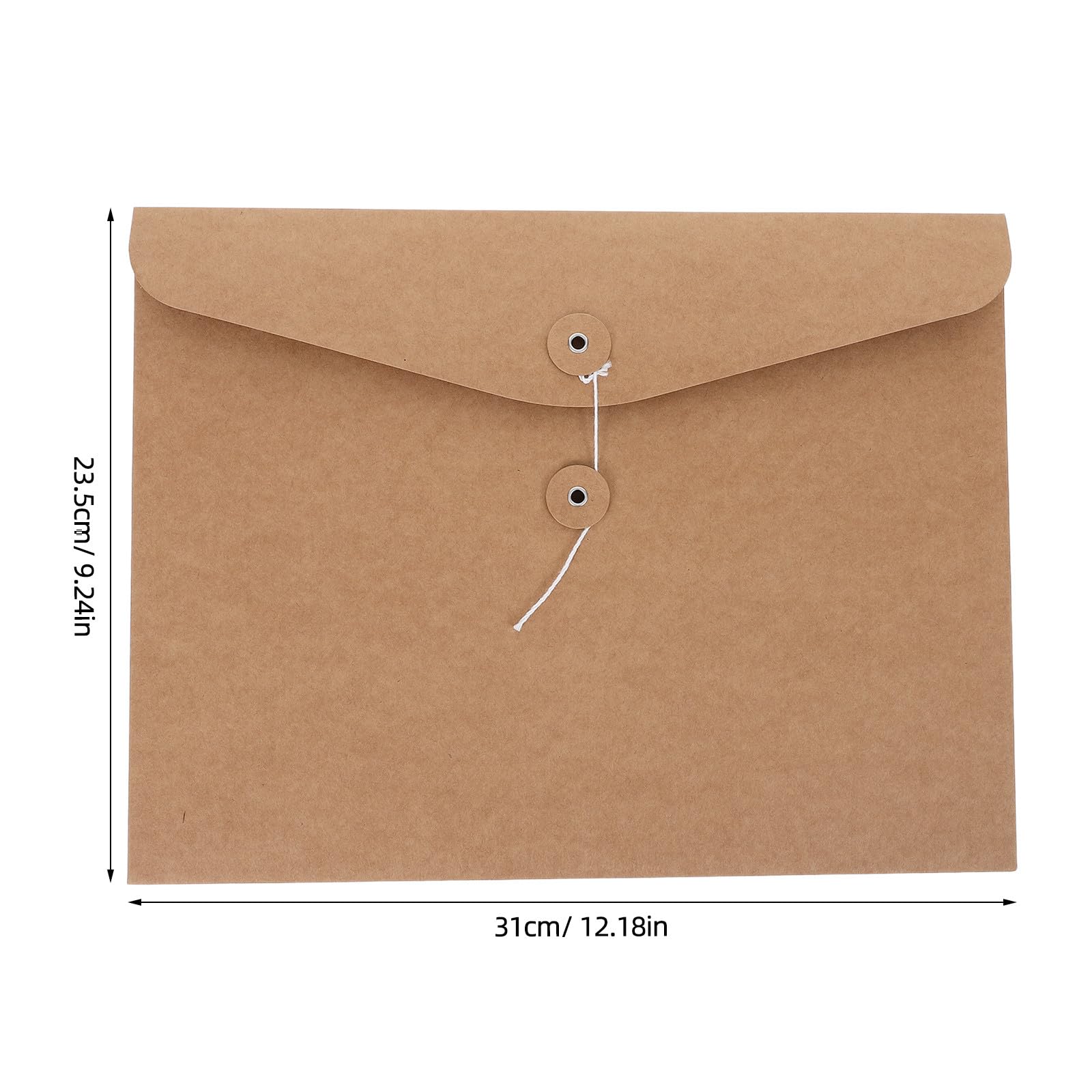 Lurrose 12 buste in carta kraft con chiusura a cordoncino, buste per documenti formato A4, portadocumenti espandibili per ufficio, raccoglitori e libretti.