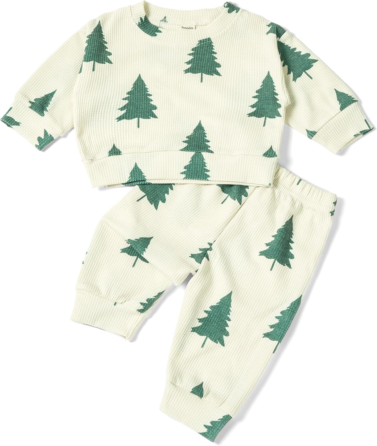 Toddler Baby Waffle Food Long Sleeve Sweatshirt Top Jogger Pants Set Cute Fall Winter Clothes Set