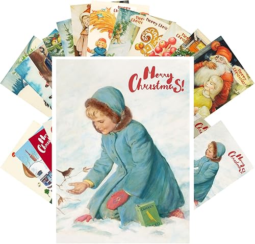 Miniatura 7 de PIXILUV Postales vintage (24 piezas de 4 x 6 pulgadas cada una) Diversión festiva en fiestas increíbles, postales de Navidad vintage, tarjetas de