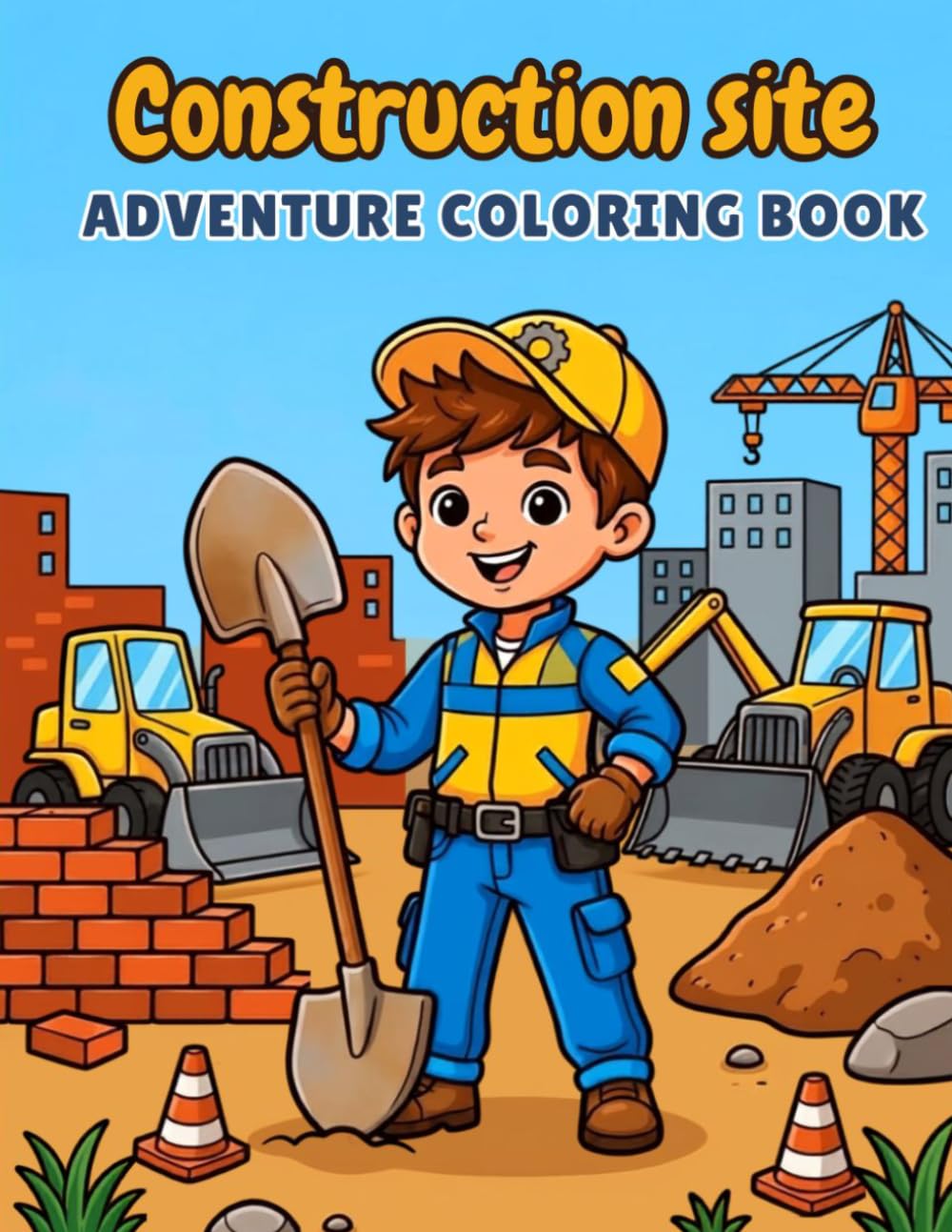 Title of the book : Construction Site Adventure Coloring Book for Kids