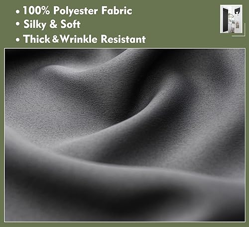 Miniatura 3 de PI Cortina Opaca para Puerta Francesa, Privacidad con Aislamiento Térmico Cortina Larga para VidrioPuerta Corrediza, Sombra Enrollable 1 Panel (30