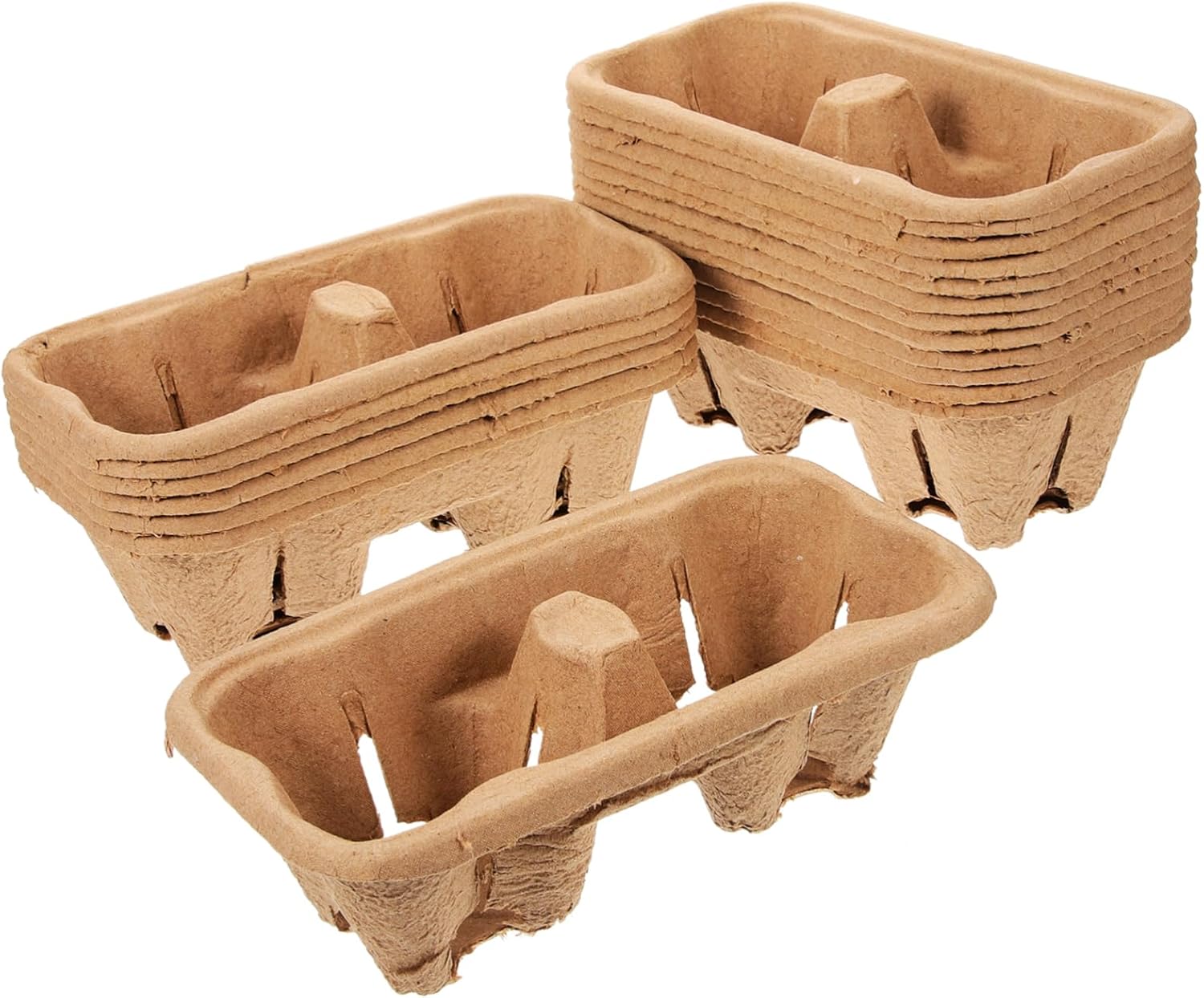 COLLBATH 50pcs Beverage Takeout Holder Paper Cup Tray for Travel Coffee Cup Cafe Drink Holder