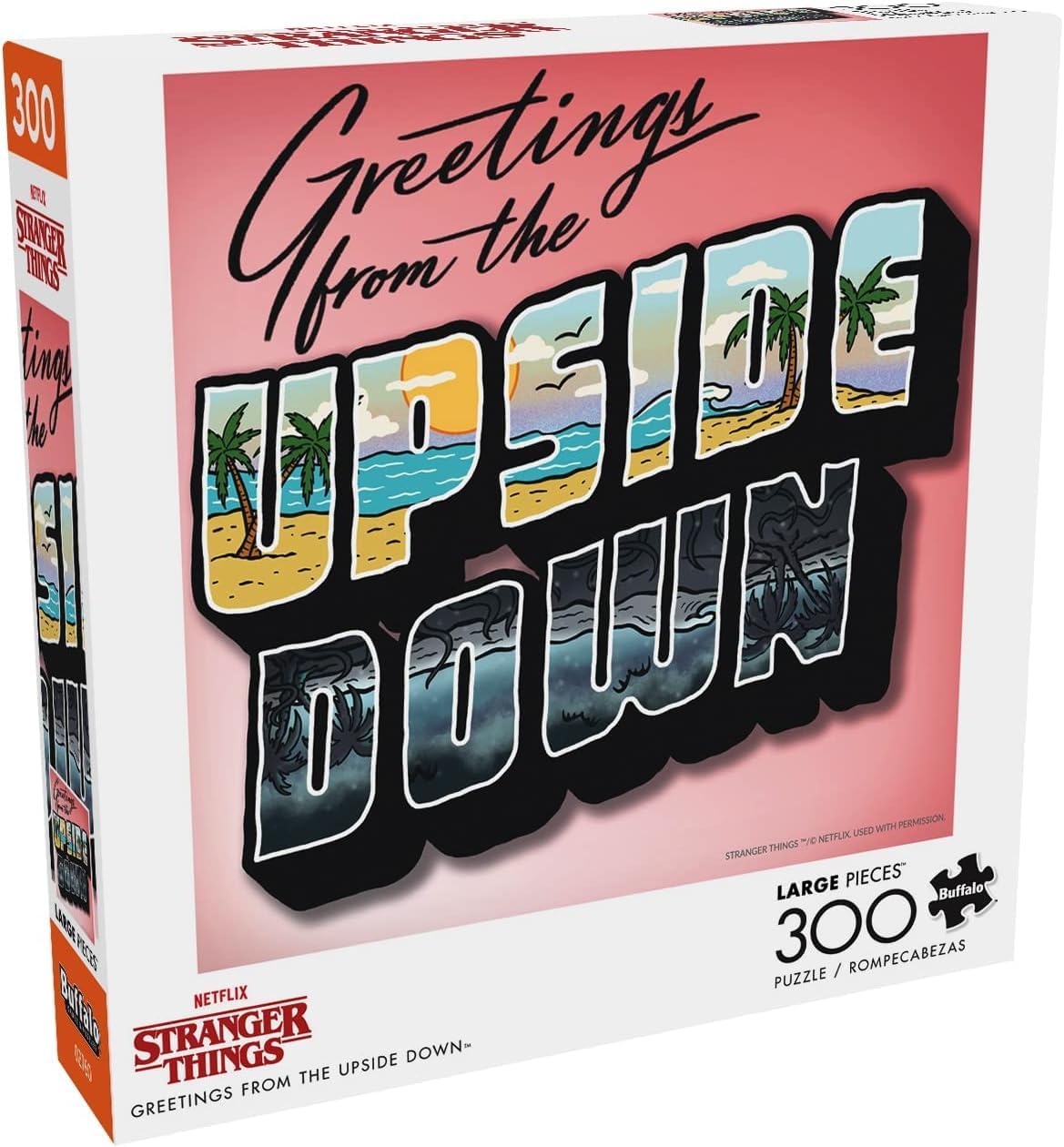 Buffalo Games - Stranger Things - Greetings from The Upside Down - 300 Piece Jigsaw Puzzle for Adults -Challenging Puzzle Perfect for Game Nights - Finished Size is 21.25 x 15.00