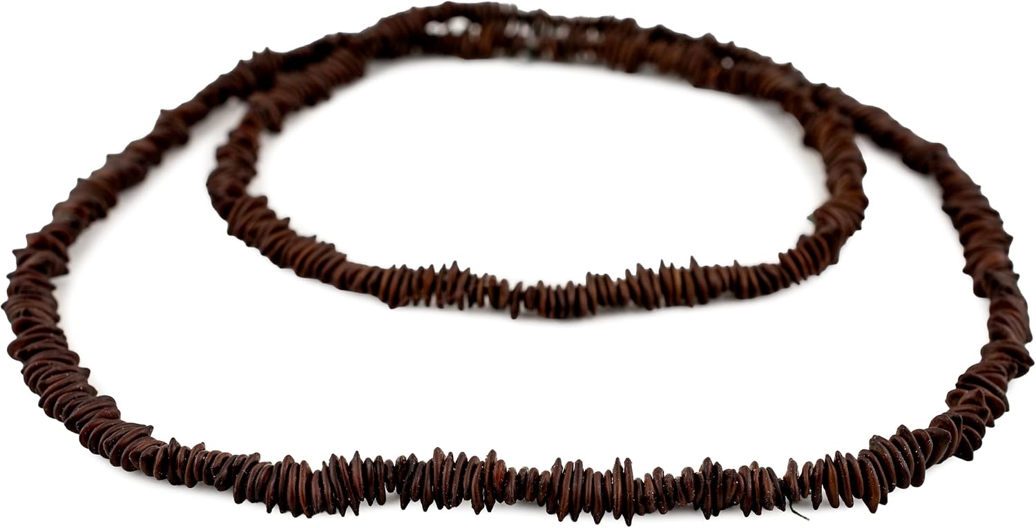The Bead Chest Rukenya Natural Seed Beads from Kenya 5mm African Brown Unusual Wood 38 Inch Strand Handmade