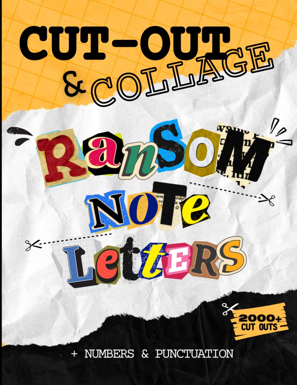Cut-out & Collage, Ransom Note Letters: Create bold, "ransom note" style collages! Includes cut-out letters, numbers, and punctuation in varied sizes, perfect for unique projects and creative designs.