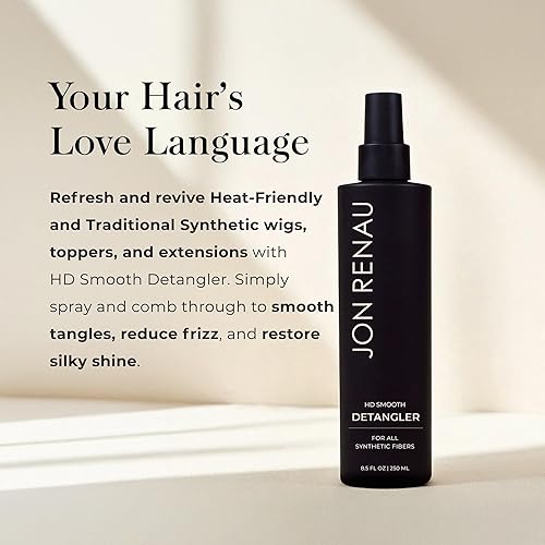Miniatura 2 de Jon Renau Desenredante suave HD, spray desenredante sin enjuague para pelucas sintéticas y extensiones de cabello, spray desenredante reductor del