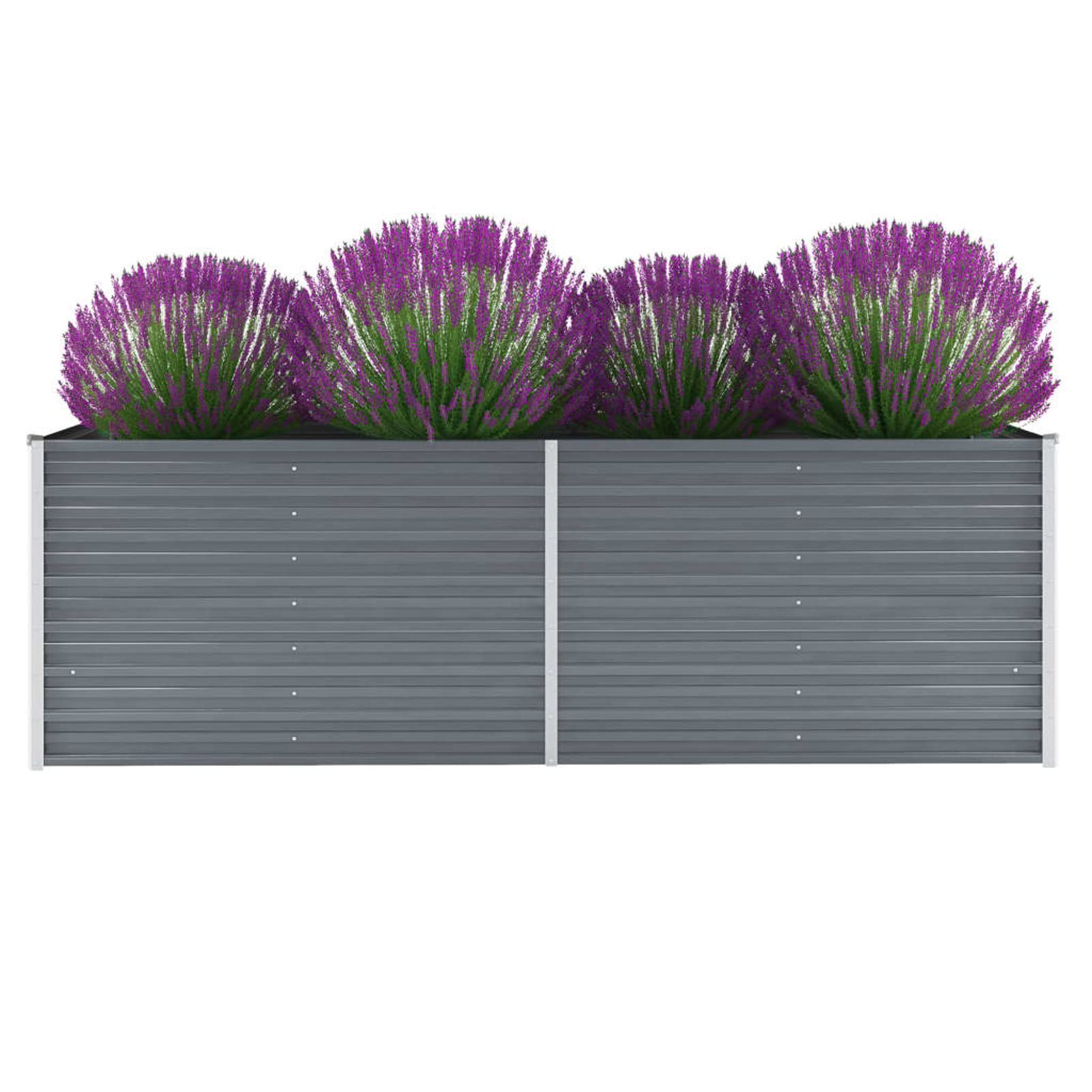 Arriate, Mesa De Cultivo, Huerto Domestico, Cultivo De Plantas Aromaticas, Arriate De Jardín, de jardín de Acero galvanizado Gris 240x80x77 cm