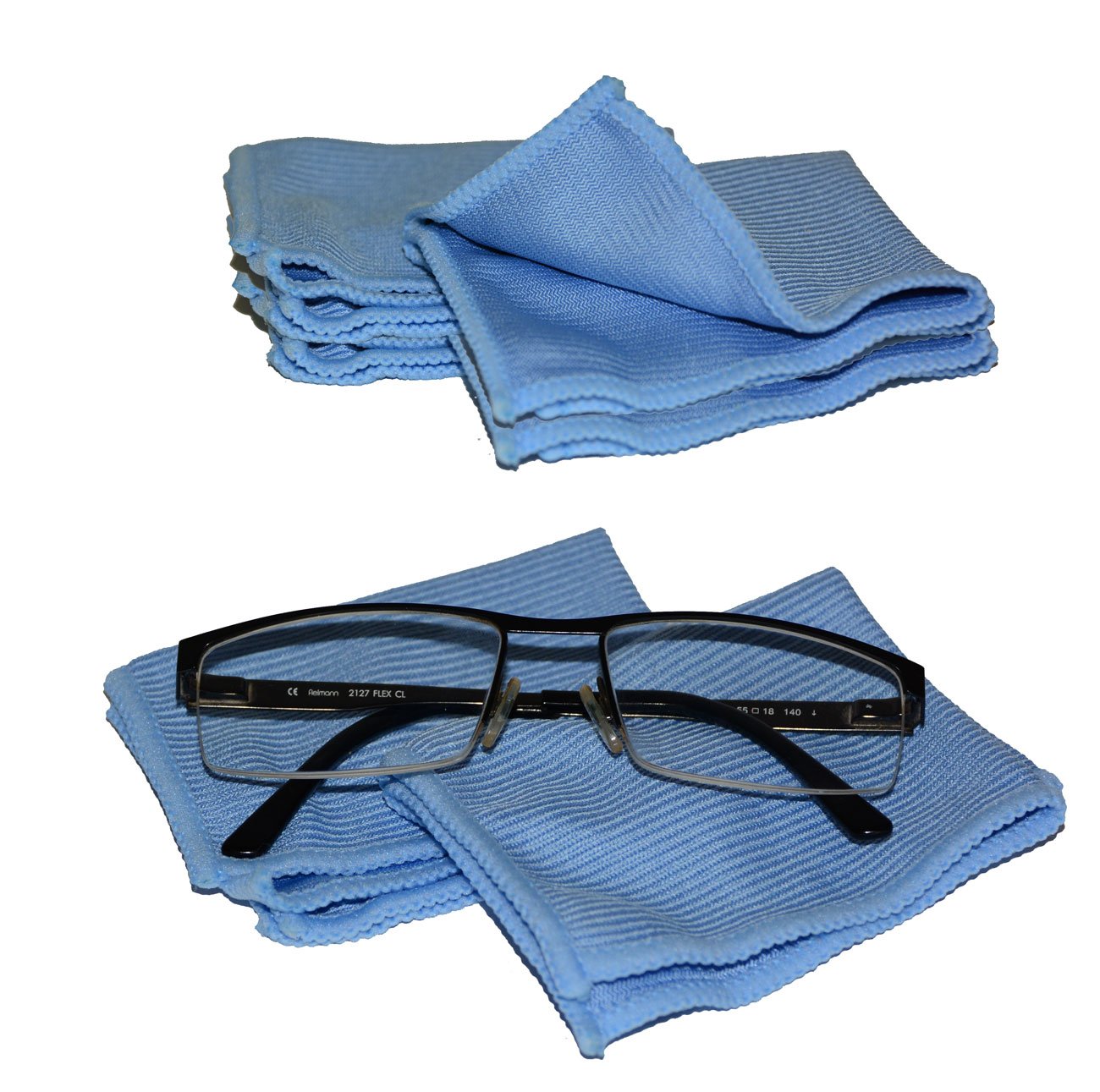 All-around24 - Paño de microfibra para limpiar gafas, juego de 8 unidades, aprox. 15 x 20 cm