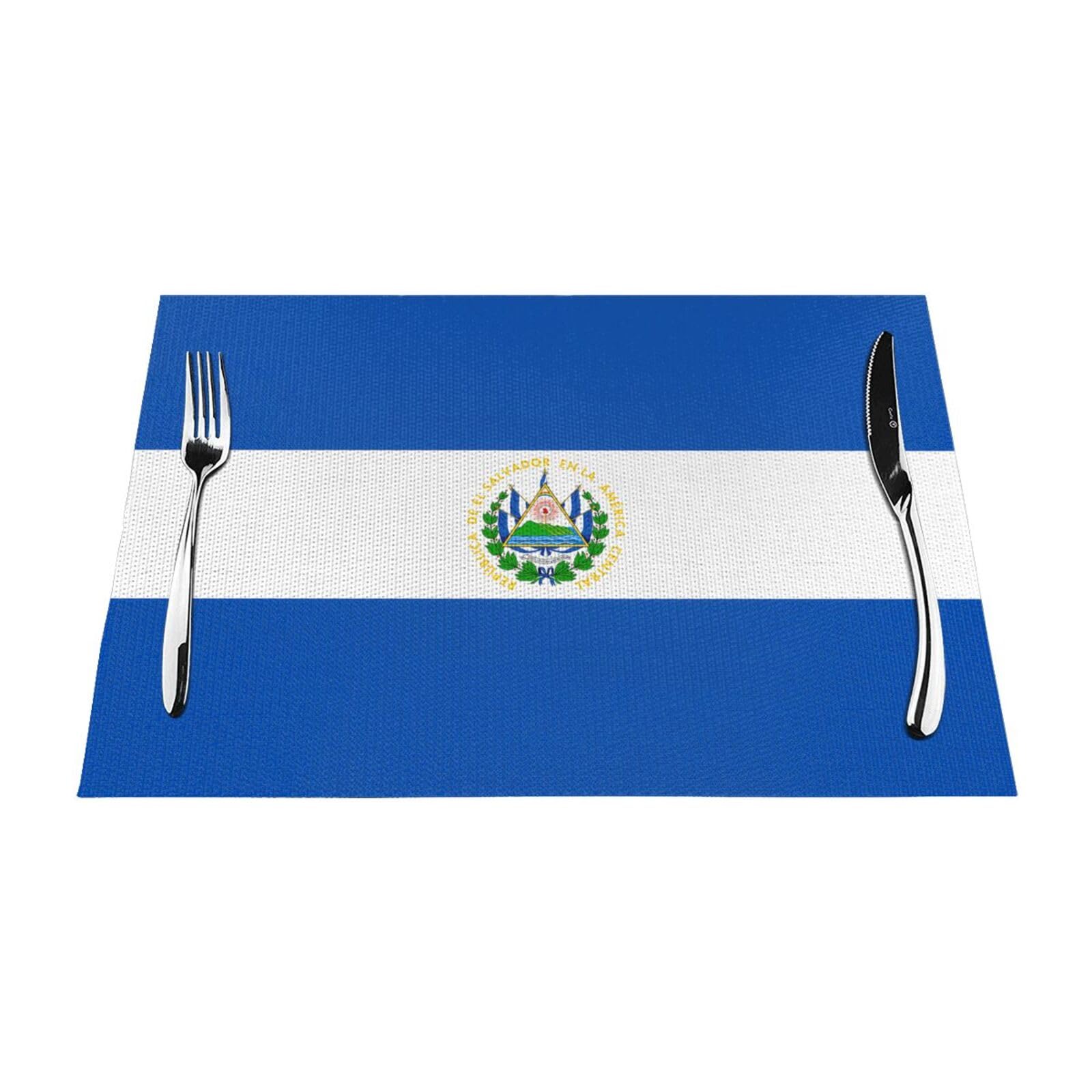 El Salvador 4 Pcs Patterned Woven Placemats are Non-Slip and Heat-Resistant and Complement Any Table