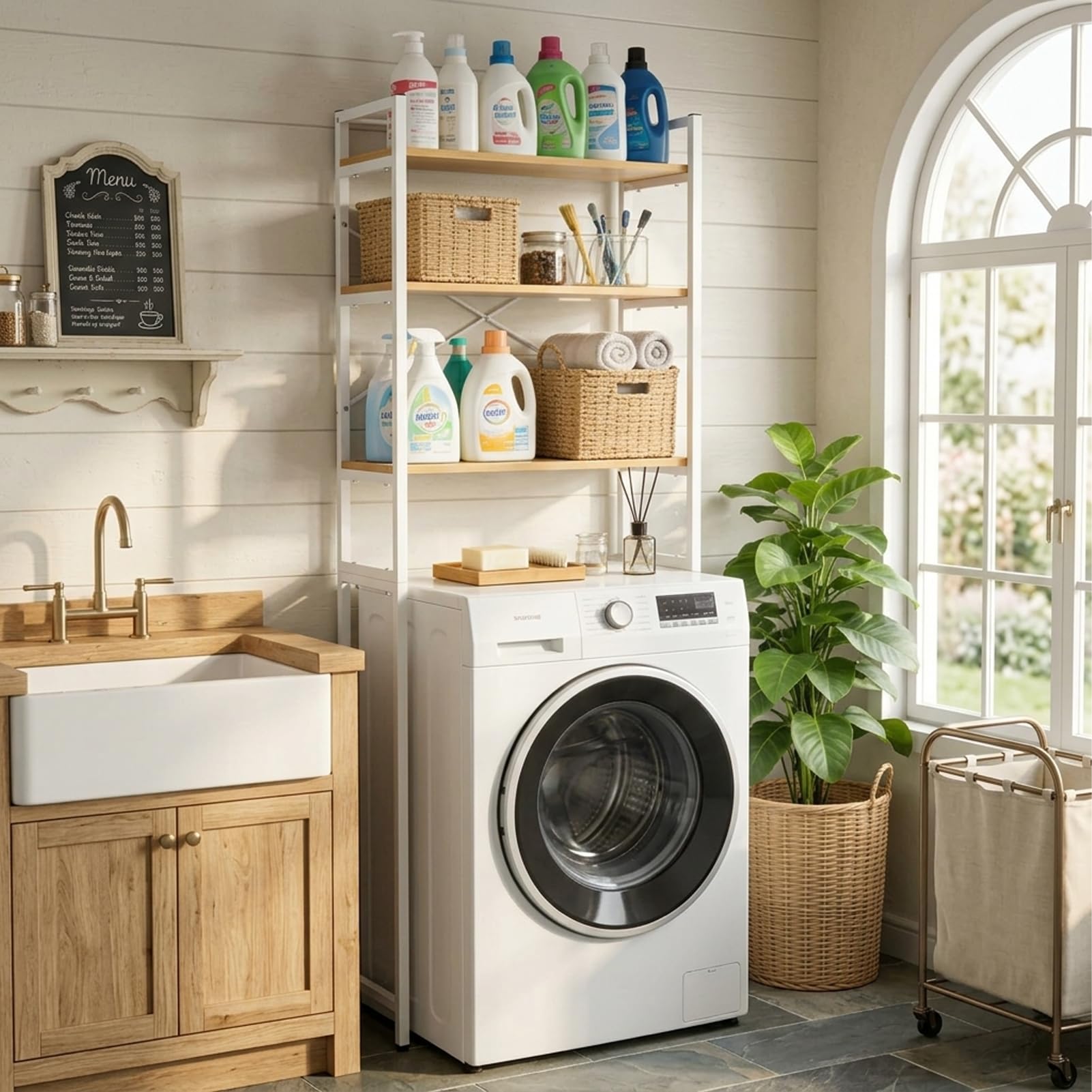 Teodute 3-Tier Over Washing Machine Shelf, 69x181x30cm, White