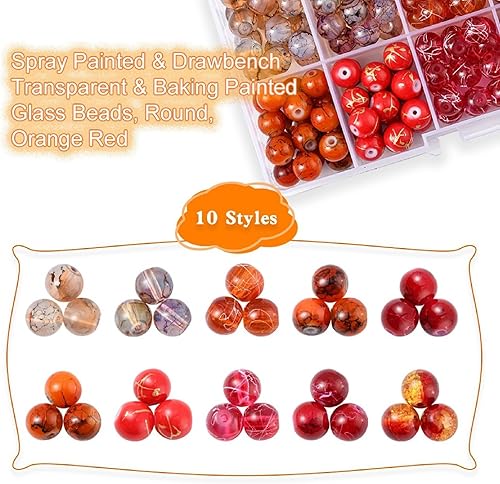 Miniatura 8 de 200 cuentas de cristal de 10 colores agrietados de 0.315 in, redondas, hechas a mano, cuentas de cristal para hacer joyas, adornos de árbol de