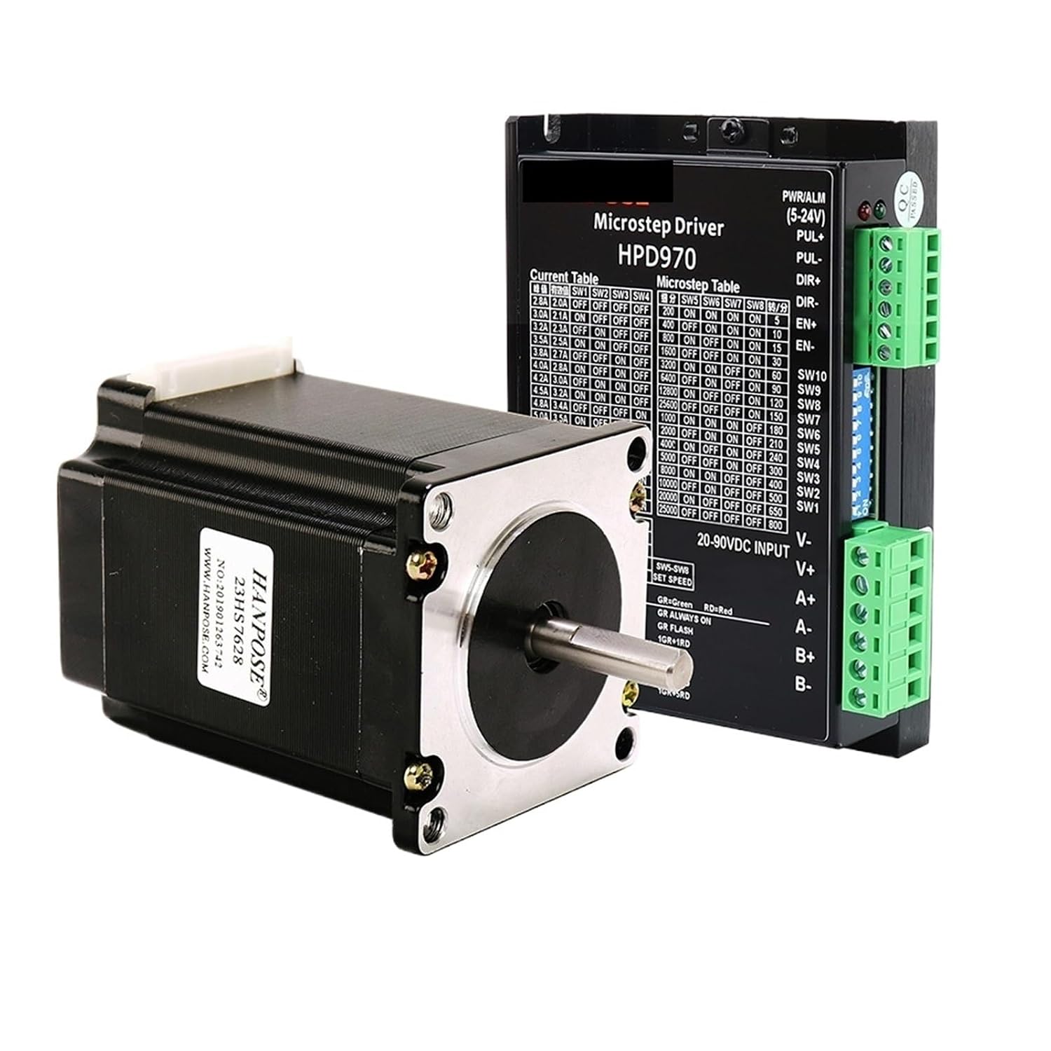Nema23 Stepper Motor Driver 2.8A 189N2 Phase 4 Lead 23HS7628-HPD970 and 3D Printer 57 Stepper Motor(7628-8MM-HPD970)