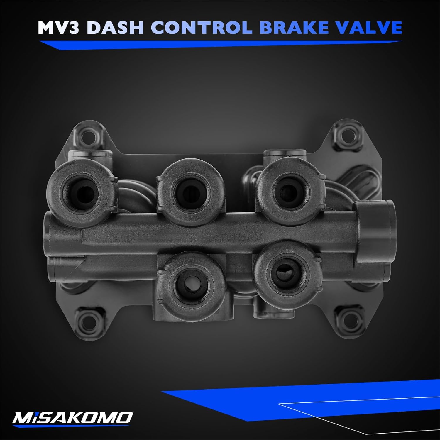 800516 MV-3 Dash Air Brake Control Valve, 1/4" NPT Ports - MV3 Trailer Parking Brake Valve Compatible with Bendix Volvo Velvac Western Star Peterbilt Kenworth