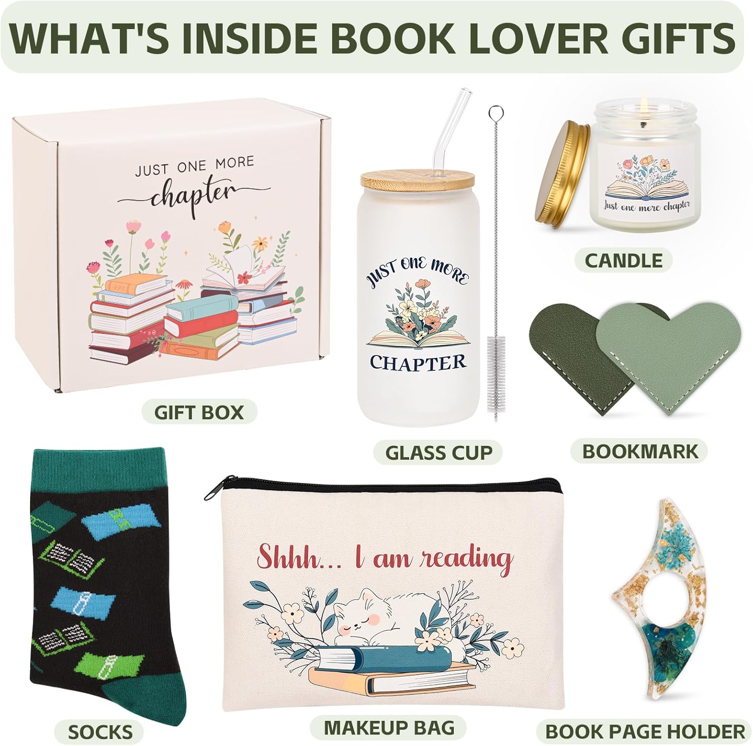 Book Lovers Gifts for Women, Bookish Gift for Readers, Bookworms, Librarians, Mothers Day, Birthday Christmas Gifts for Book Lovers Women Girl Friend (Green) - Image 2