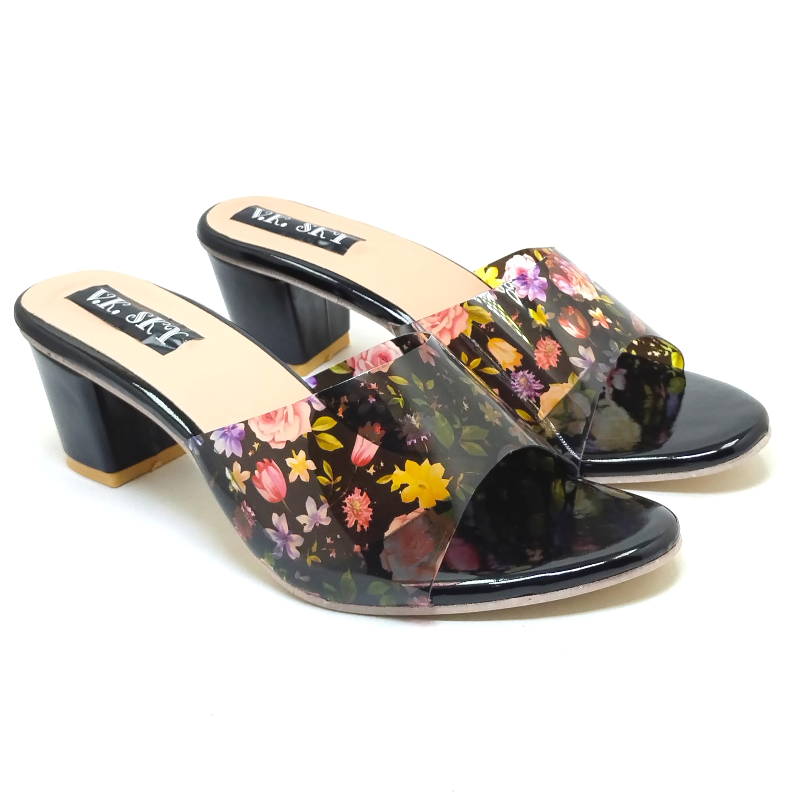 Transparent Block Heel Sandal For Women and Girls | Fancy Block Heel | Fashion Sandals | Party-Wear |Casual Heel Sandal(black-36) (B0CW3HVG5J) Amazon Price History, Amazon Price Tracker