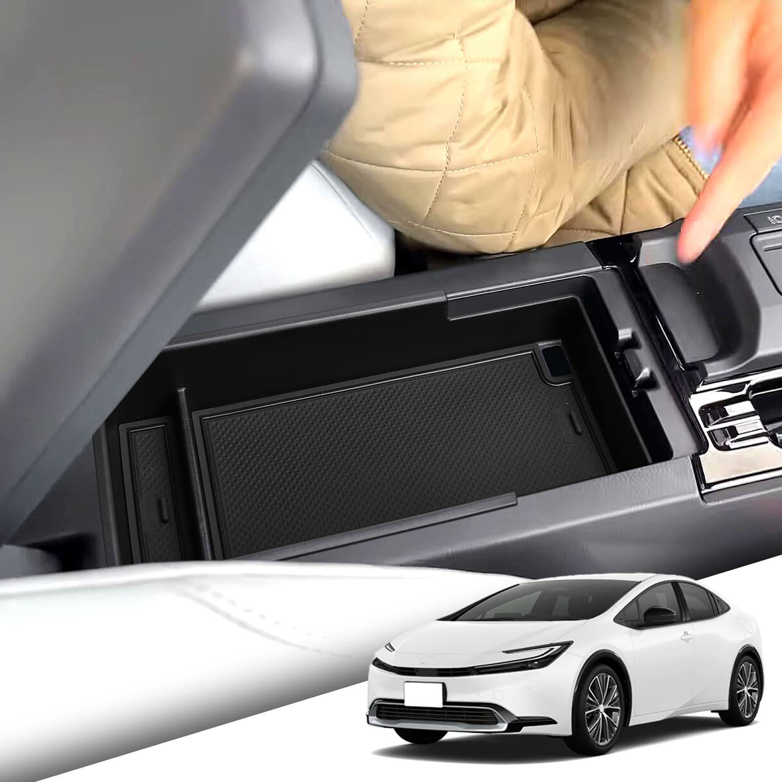 ブラック　コンソールボックス　トヨタ　プリウス６０系　収納　新型 | LANGBEAN トヨタ プリウス 60系 2024年式適用 コンソール