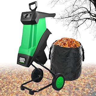 Electric Garden Shredder, 2400W Multifunctional Leaf Branch Shredder, with 50L Collection Bag, No-Load Speed 4500rpm,Cutting Diameter 39mm, Leaf and Branch Shredder, for Garden Debris Leaves Branches