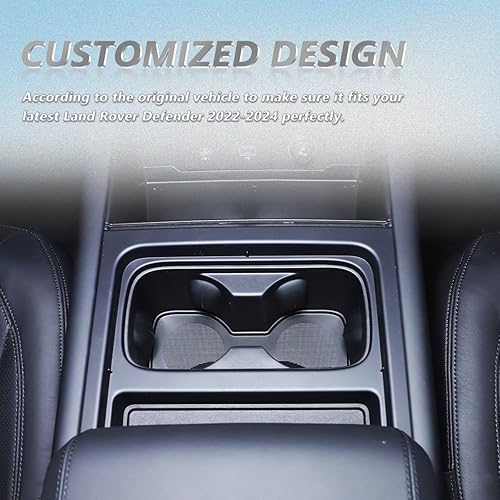 Miniatura 3 de Posavasos de TPE negro para consola central de automóvil, portavasos antideslizantes incrustados en adornos para Land Rover Defender 2020-2024